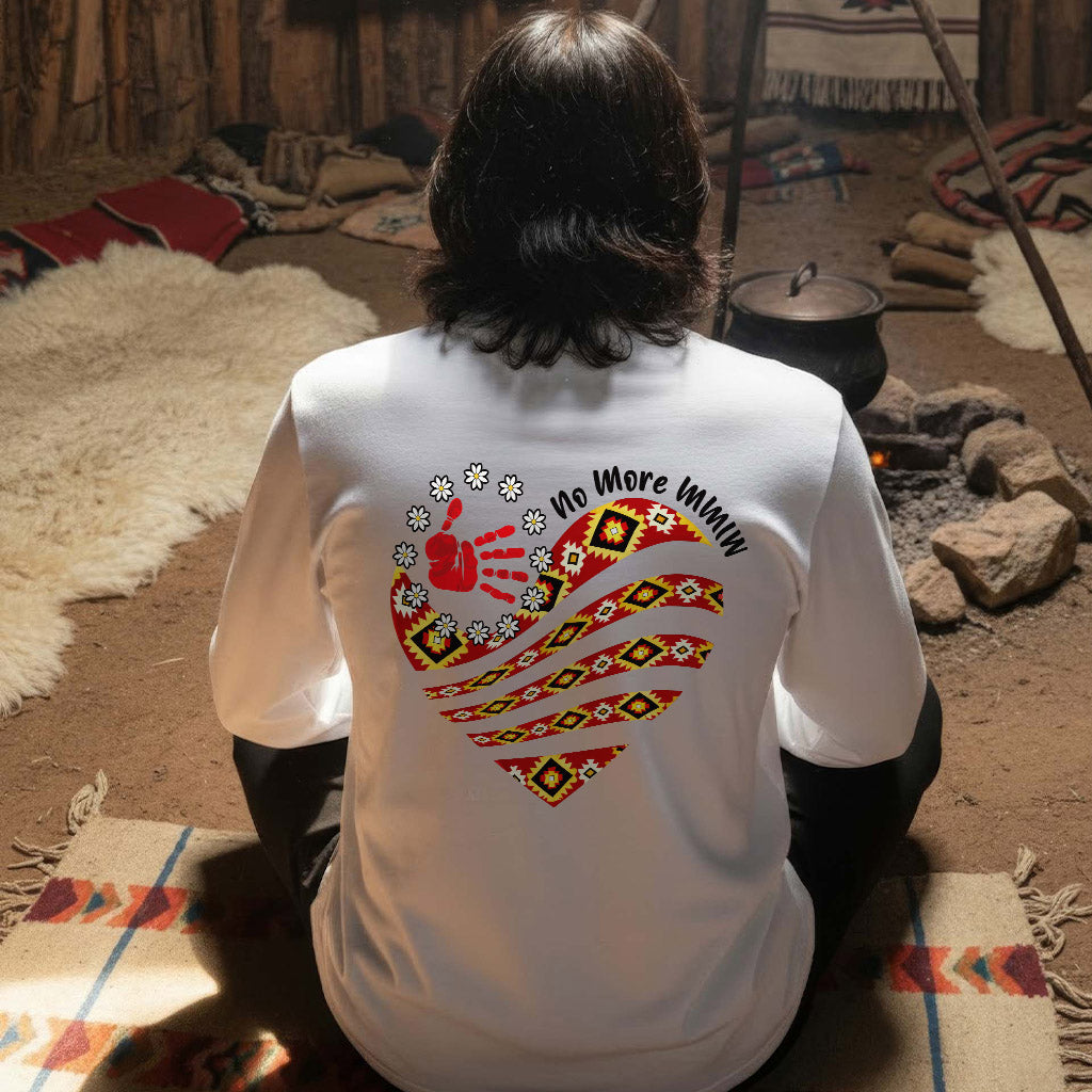 [Two Sides] No More MMIW Tank Top - Native American Heart and Red Hand Unisex Tank Top/Long Sleeve/Hoodie Zip