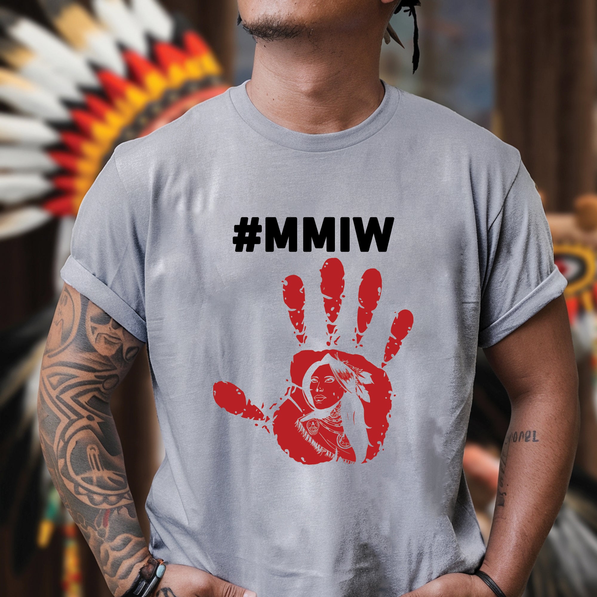 MMIW Red Handprint Native American Unisex T-shirt/T-shirt V-Neck/Hoodie/Sweatshirt