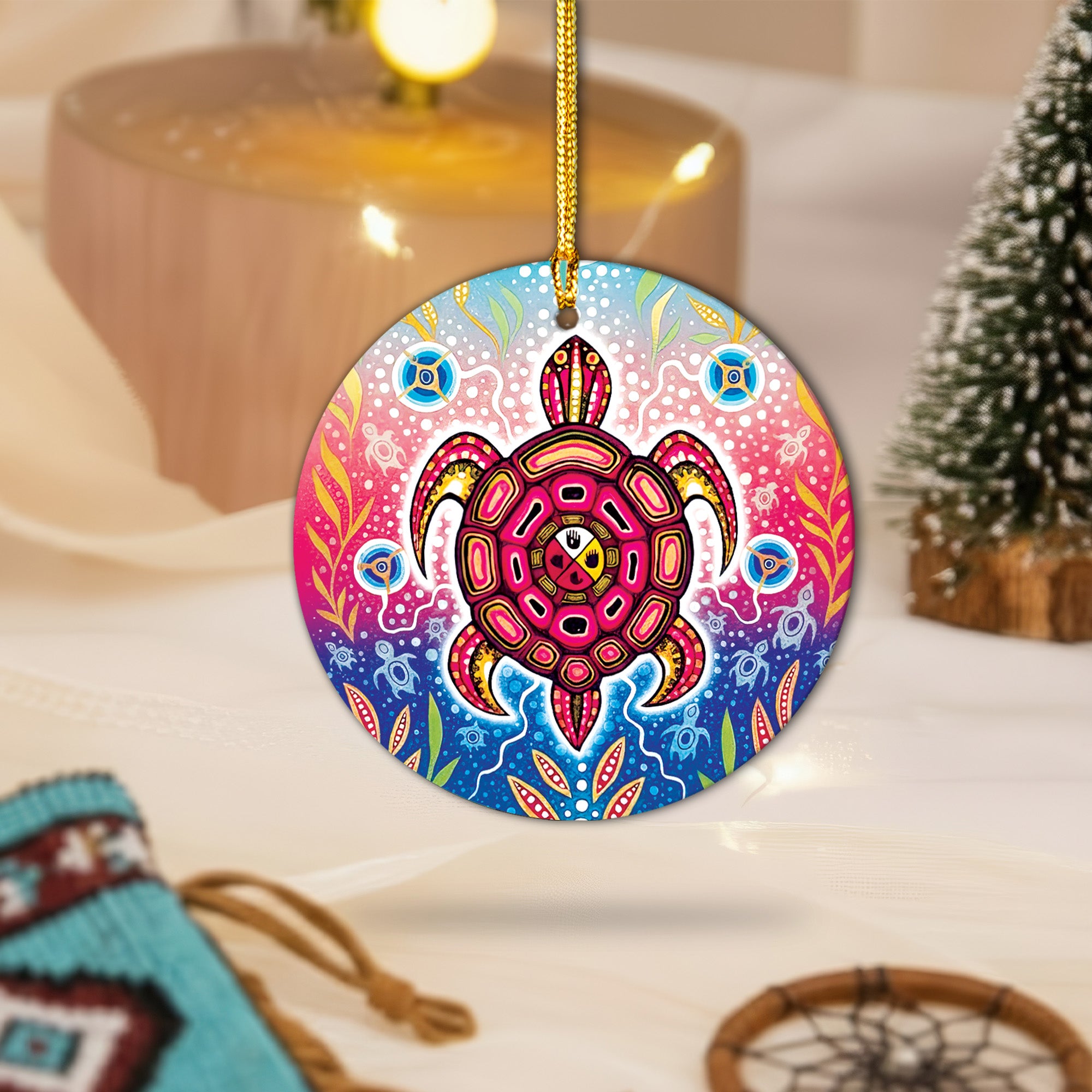 Native Tribal Spirit Animal Ceramic Ornament – Indigenous Art Decor