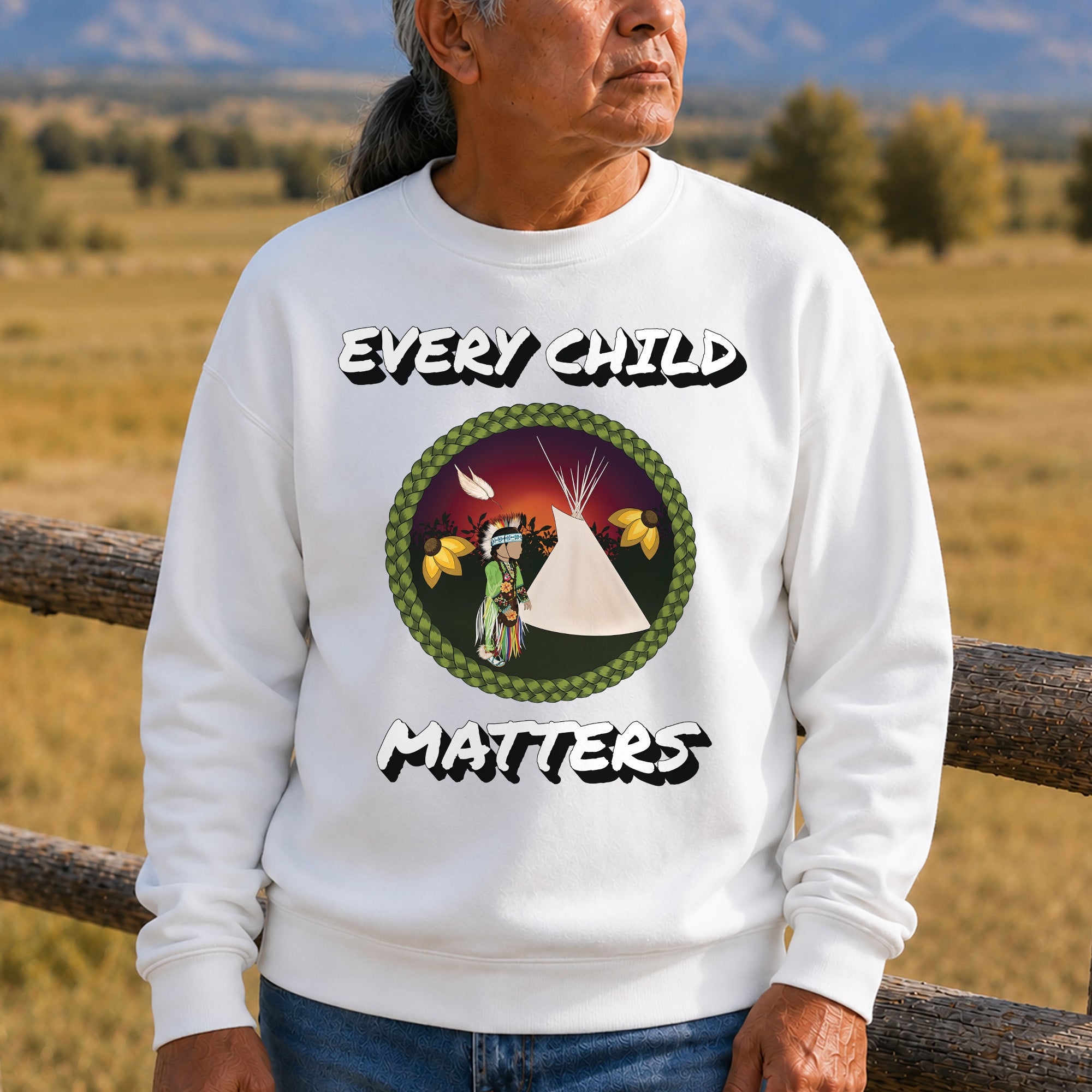 Every Child Matters Indigenous Child & Tipi Orange Shirt Day Unisex T-shirt/Hoodie/Sweatshirt