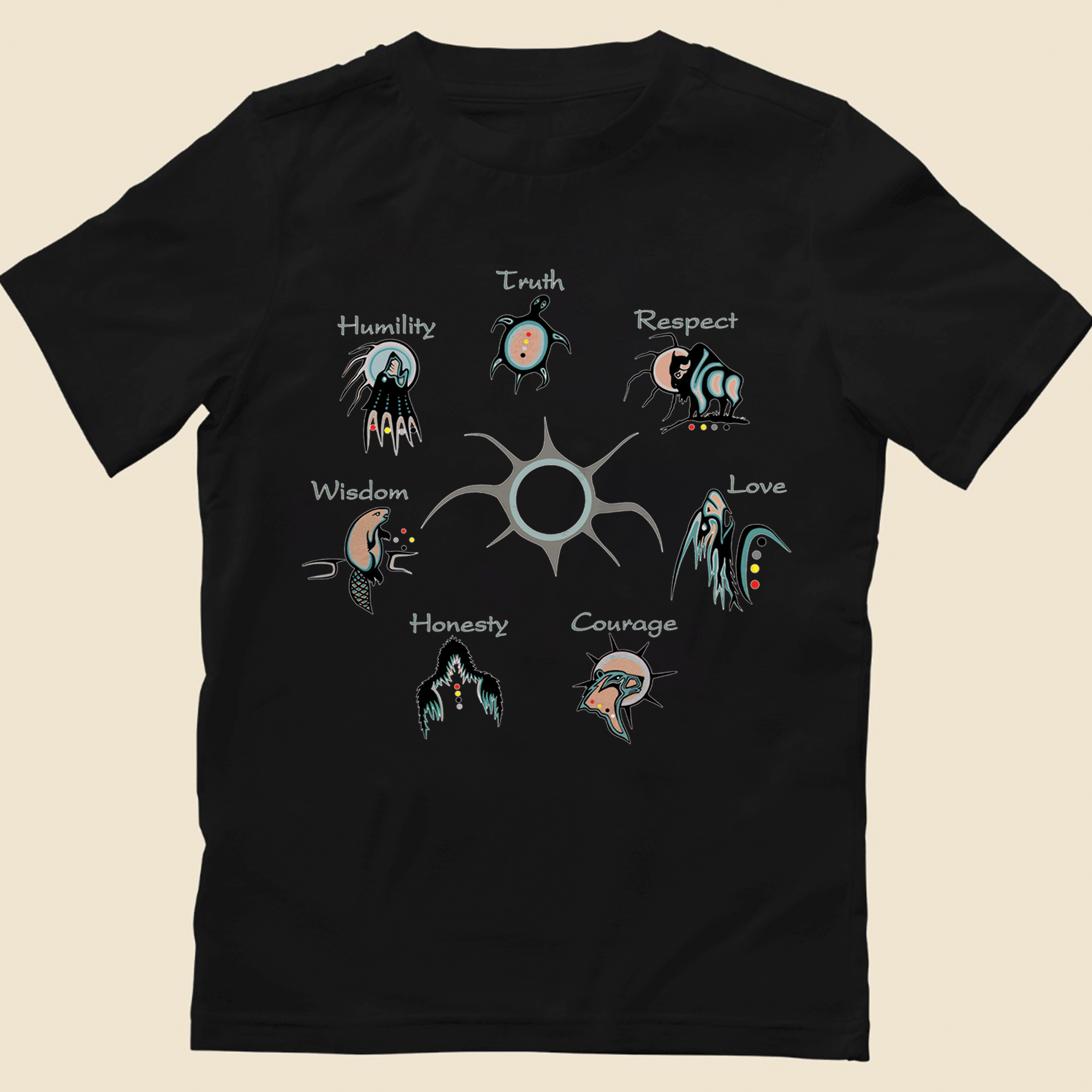 The Seven Sacred Laws Native American Indigenous Culture Unisex T-Shirt/T-Shirt V-Neck/Hoodie/Sweatshirt