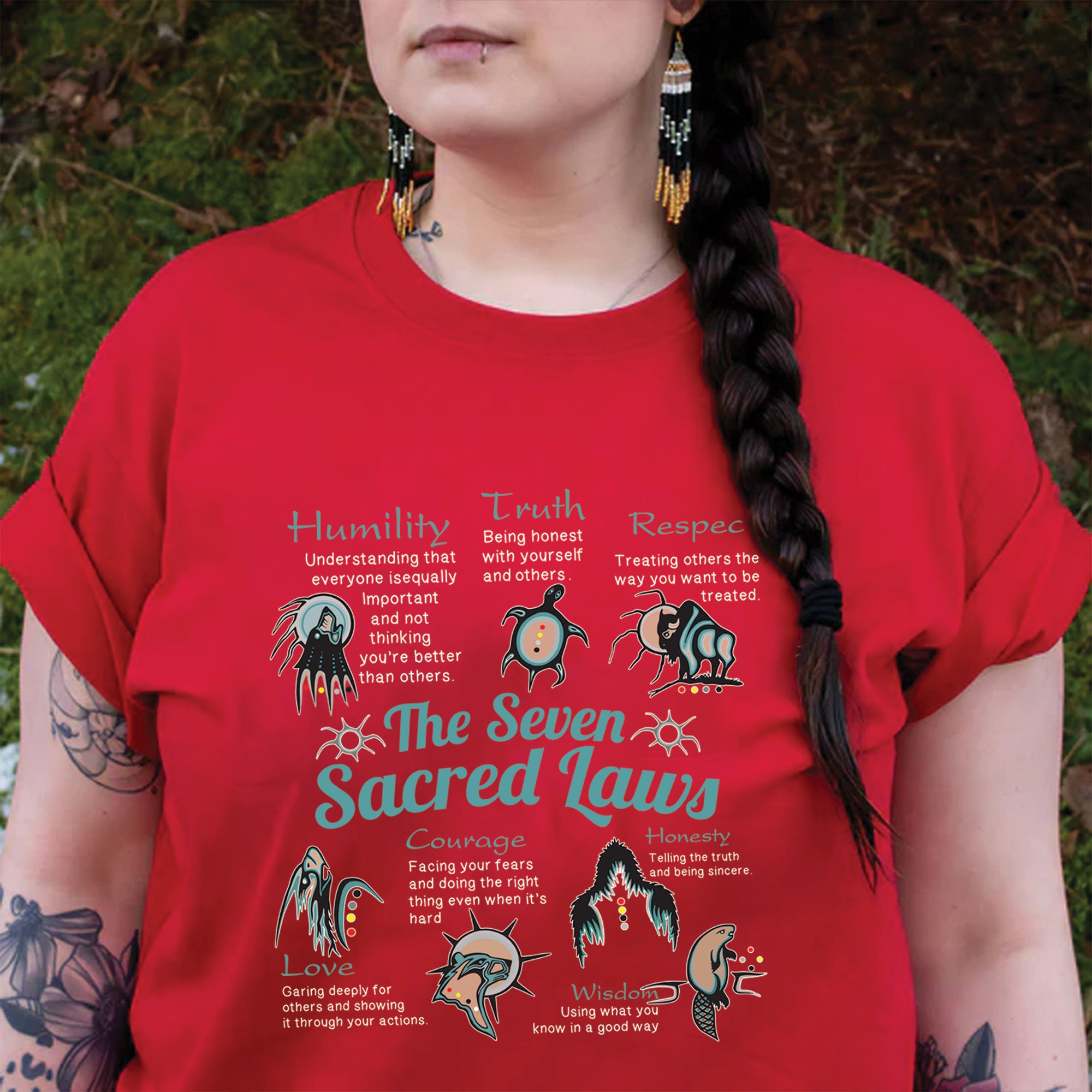 The Seven Sacred Laws Native American Indigenous Culture Unisex T-Shirt/T-Shirt V-Neck/Hoodie/Sweatshirt 189
