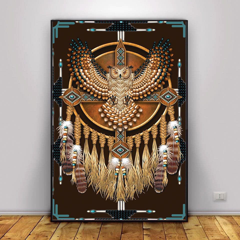 The Native American Dreamcatcher Owl Poster/Canvas