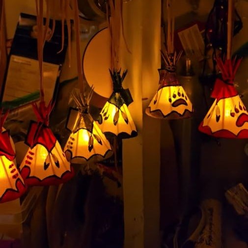 Hand Painted Tepee Ornament Native American Themed Decorative