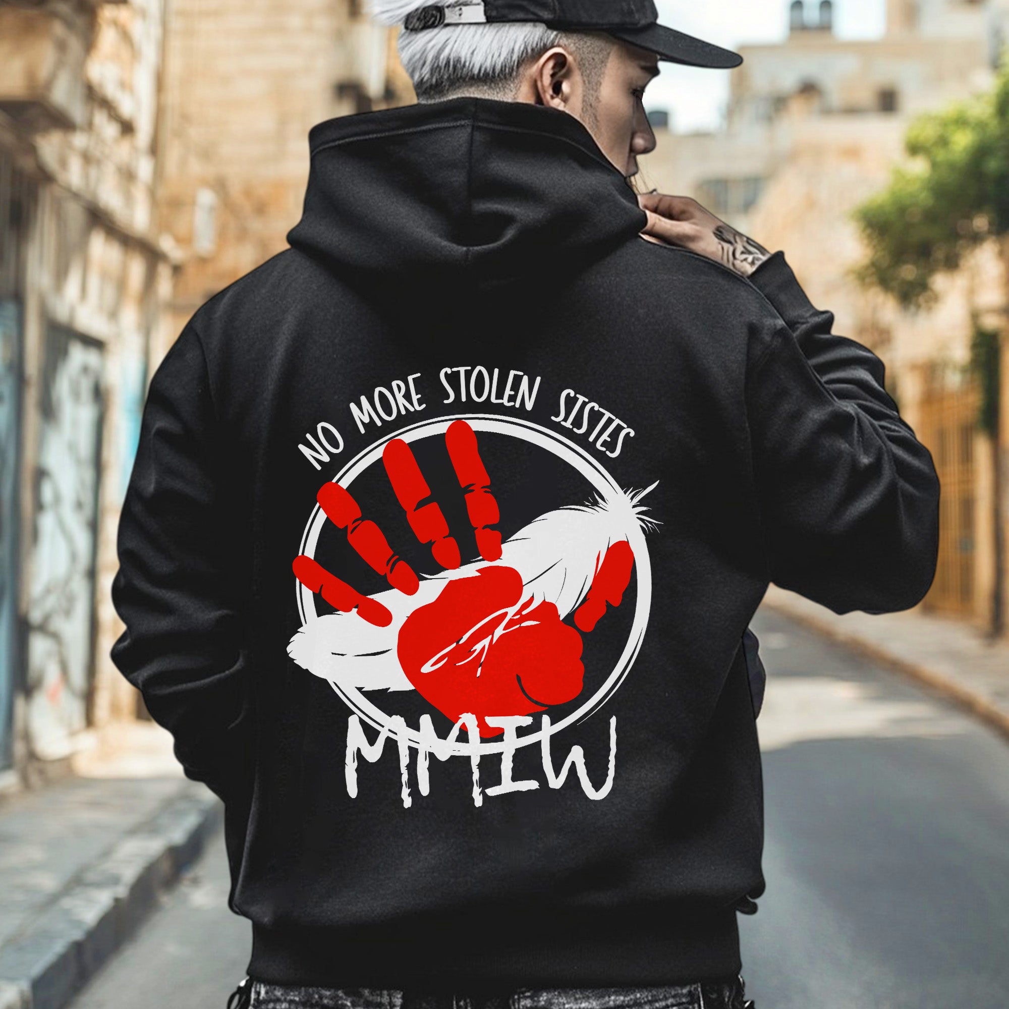 No More Stolen Sisters MMIW Native Women Awareness Unisex T-shirt/T-shirt V-Neck/Hoodie/Sweatshirt-Two Sides