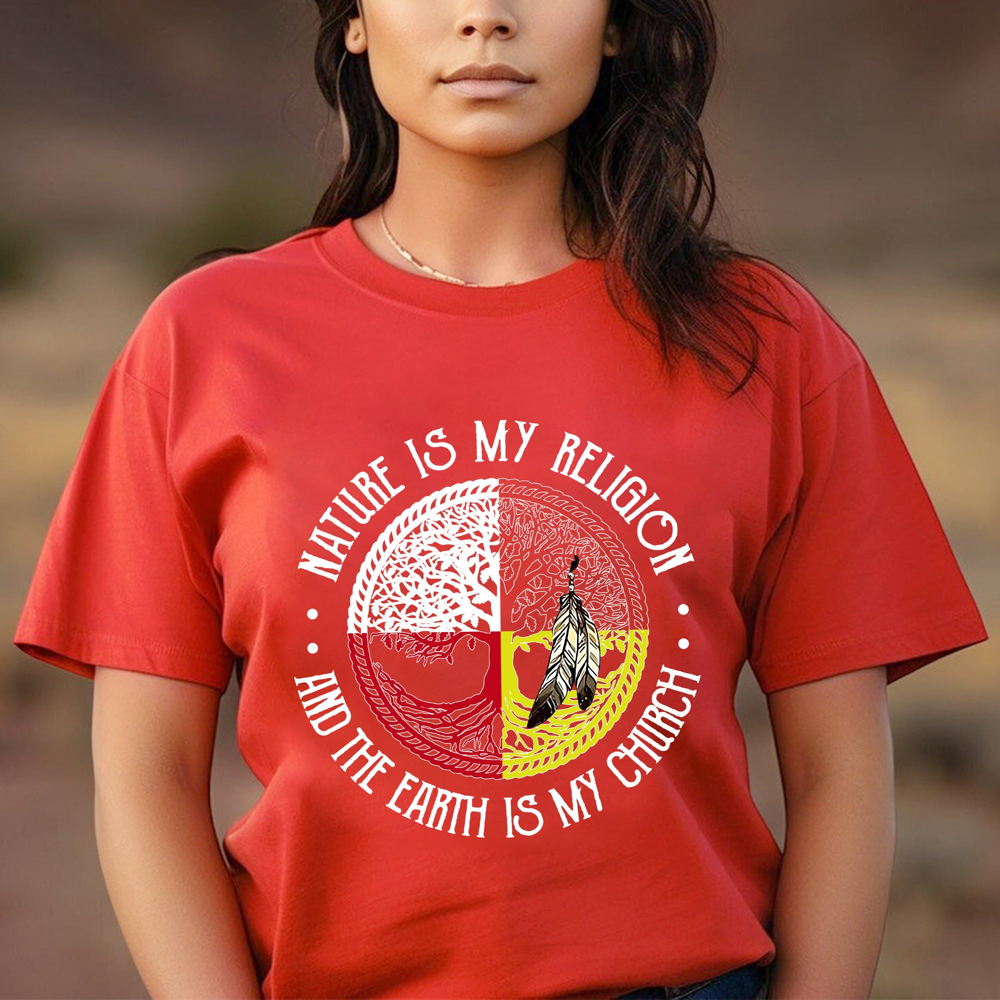 Nature Is My Religion And The Earth Is My Church Unisex T-Shirt/T-Shirt V-Neck/Hoodie/Sweatshirt - One Side