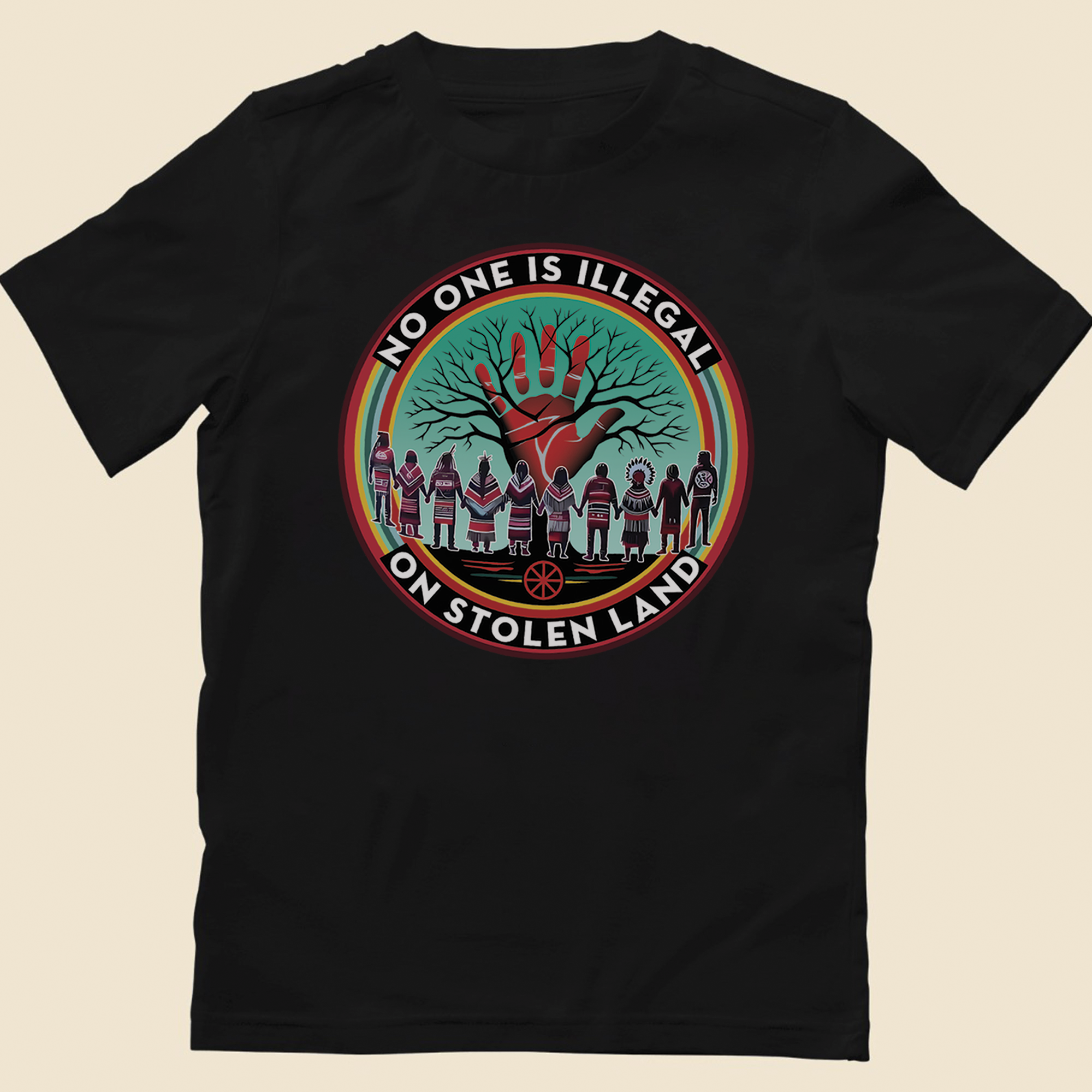 No One Is Illegal On Stolen Land - Unisex T-Shirt/T-Shirt V-Neck/Hoodie/Sweatshirt 166