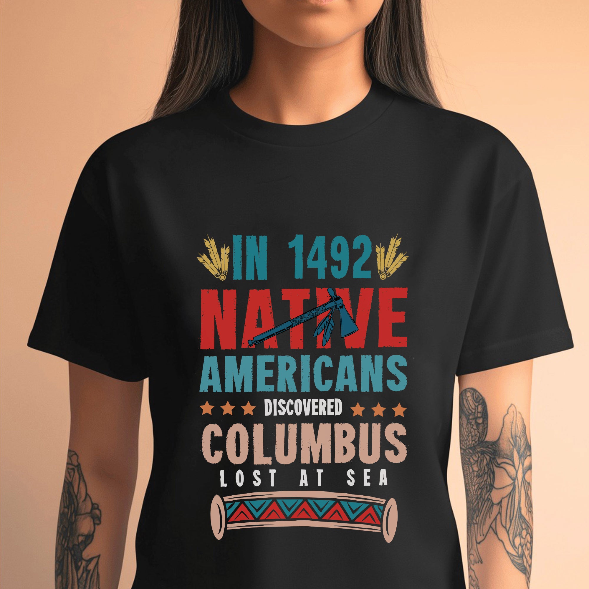 1492 Native Americans Discovered Columbus Unisex T-Shirt/T-Shirt V-Neck/Hoodie/Sweatshirt