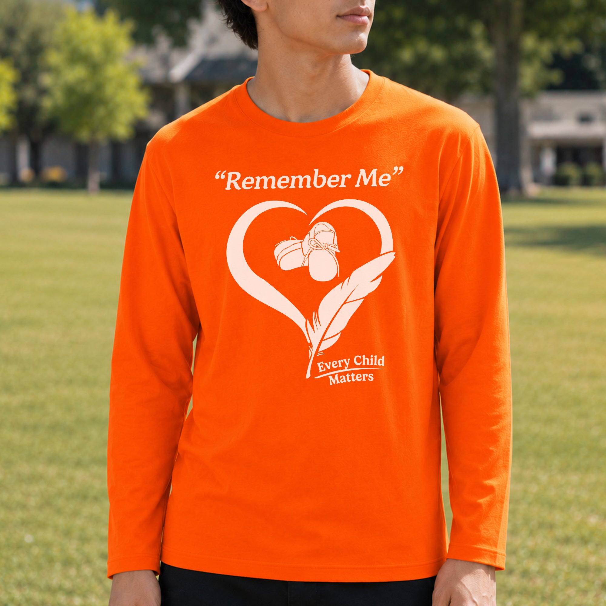 Remember Me Every Child Matters Heart Feather Orange Shirt Day Unisex T-shirt/Hoodie/Sweatshirt