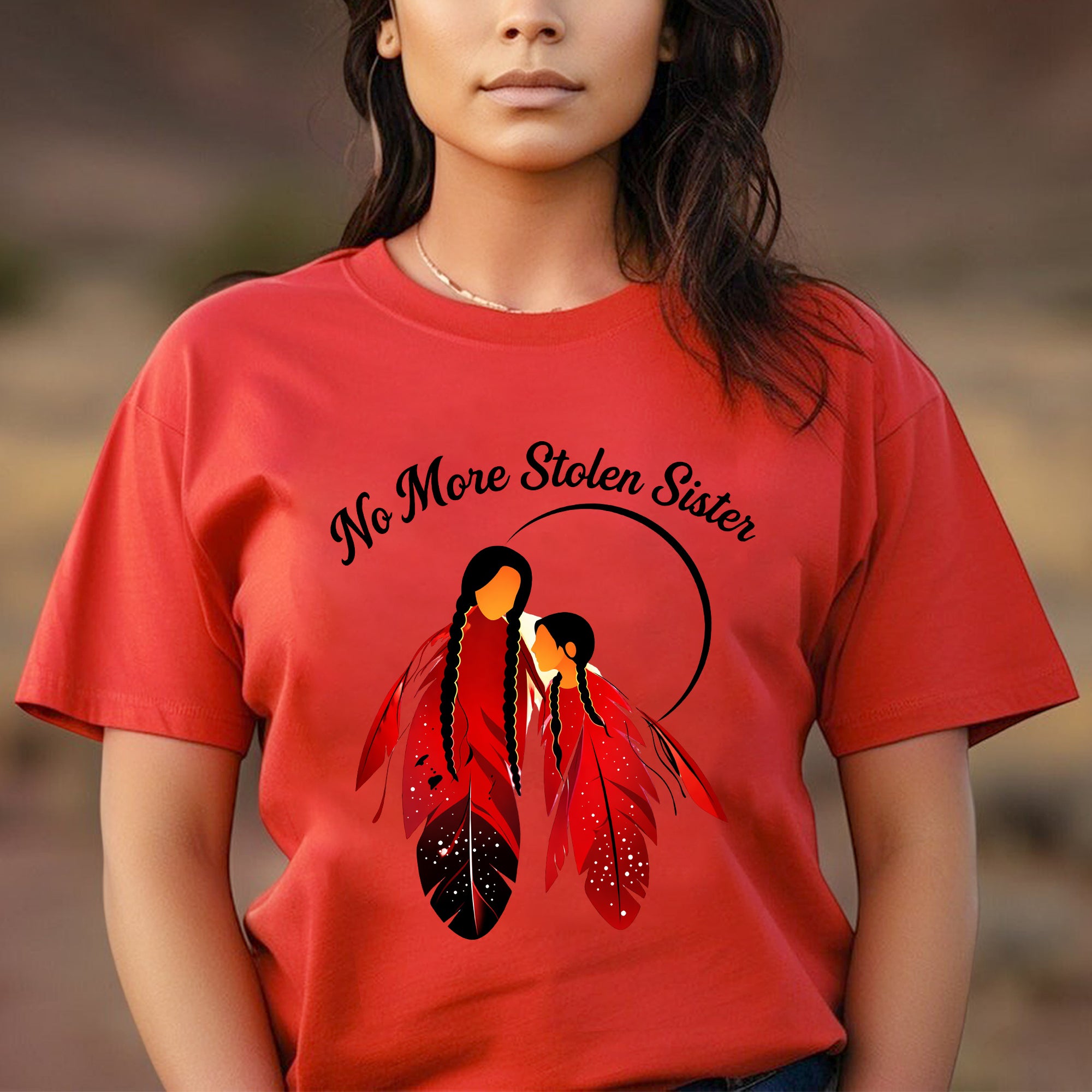 No More Stolen Sisters Red Feather Unisex T-shirt/T-shirt V-Neck/Hoodie/Sweatshirt