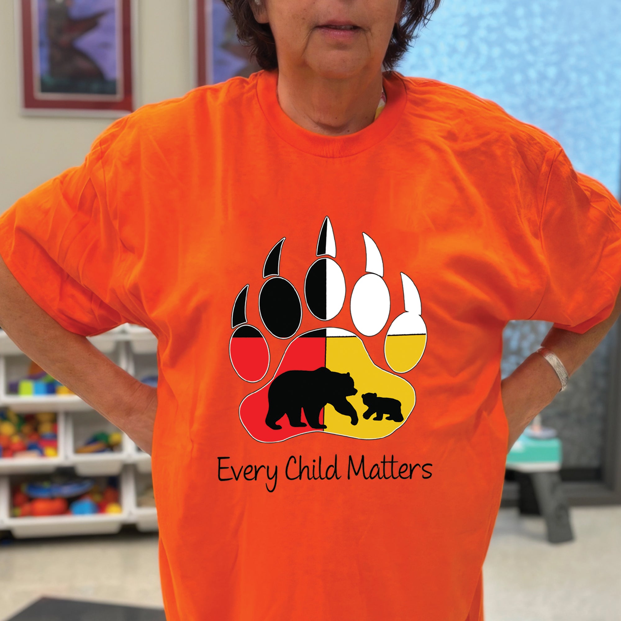 Every Child Matters Guardian Spirit Bear Paw Orange Shirt Day Native American Unisex T-Shirt/Hoodie/Sweatshirt