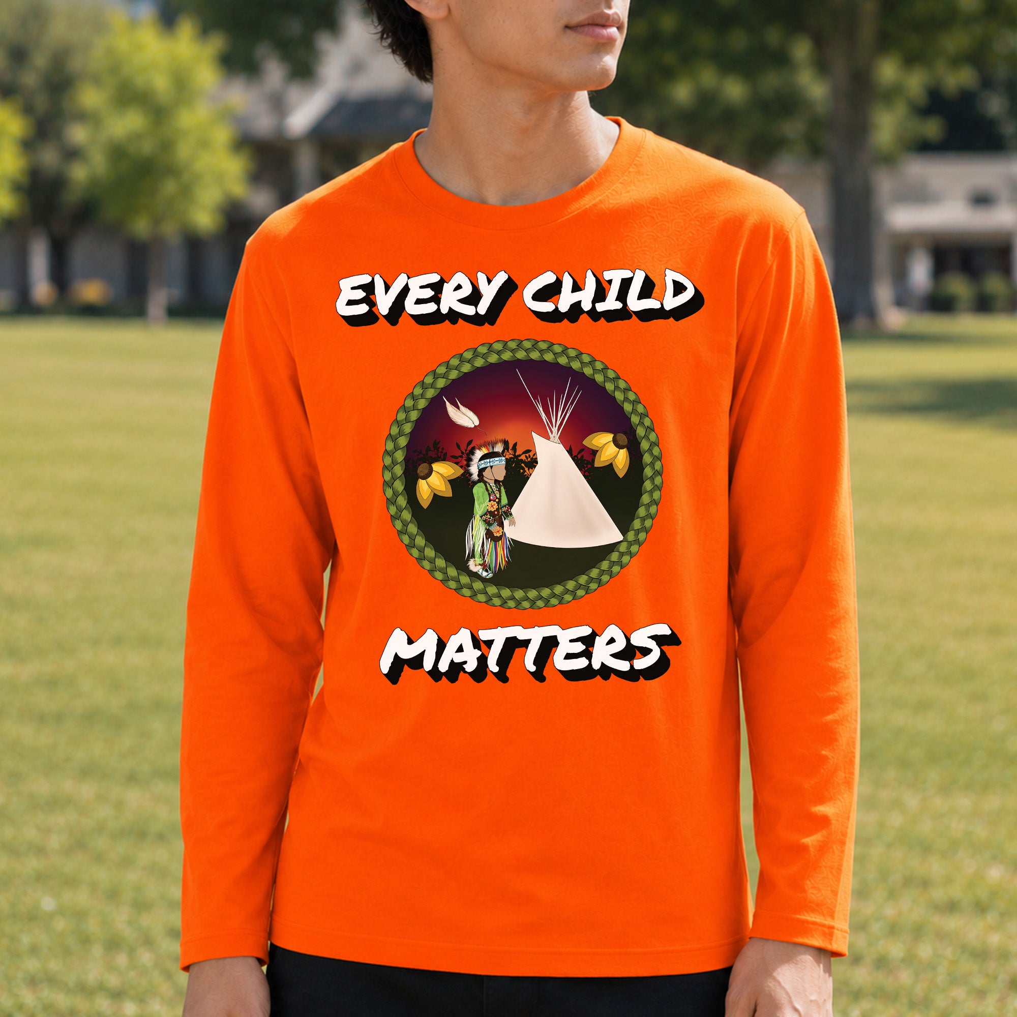 Every Child Matters Indigenous Child & Tipi Orange Shirt Day Unisex T-shirt/Hoodie/Sweatshirt