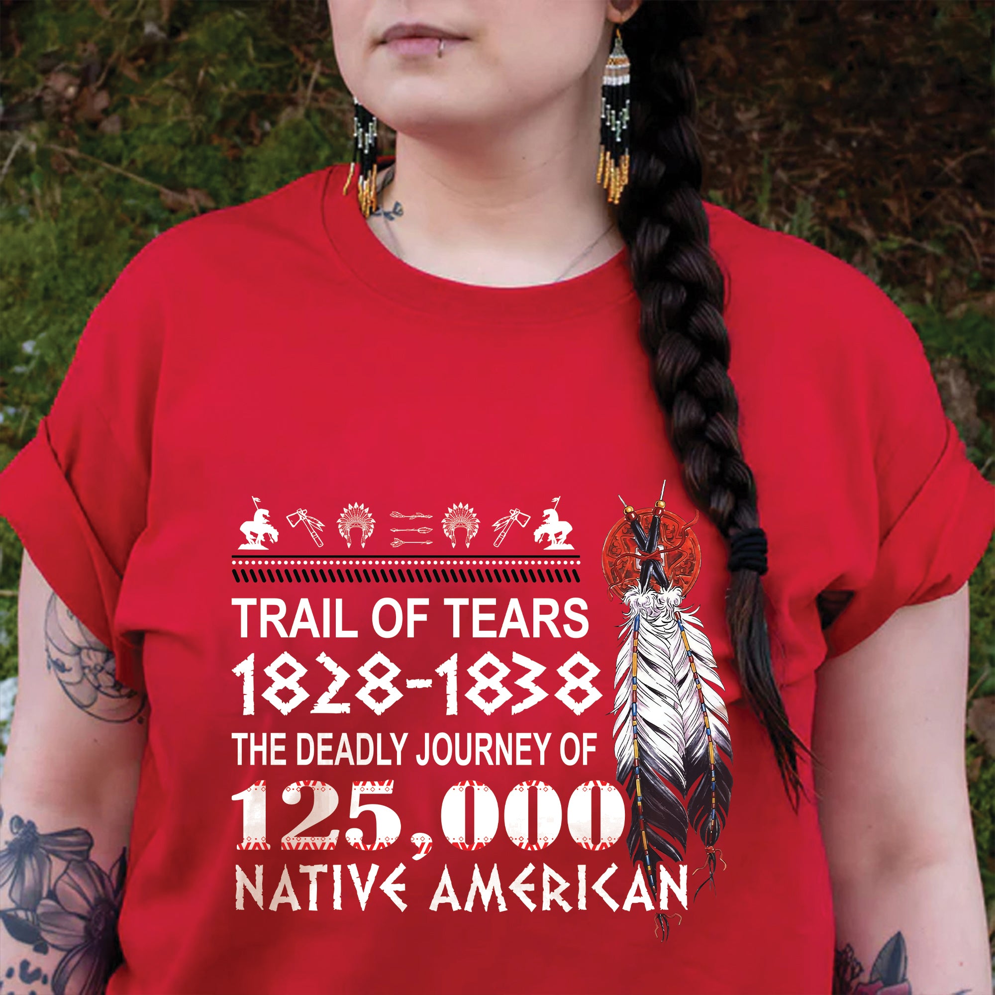 Trail of Tears 1828–1838 – The Deadly Journey of 125,000 Native American Lives Unisex T-shirt/T-shirt V-neck/Hoodie/Sweatshirt