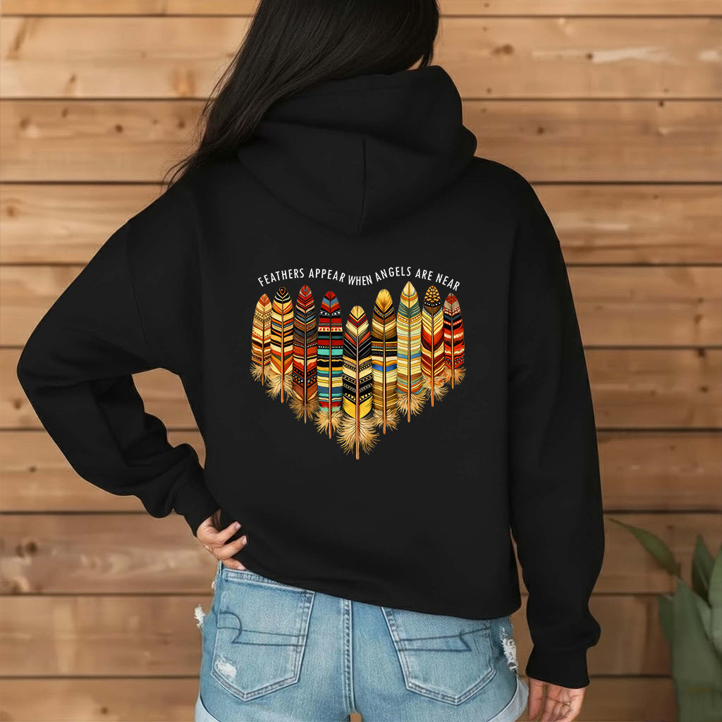 [Two Sides] Feathers Appear When Angels Are Near – Indigenous Women Native American Unisex Tank Top/Long Sleeve/Hoodie Zip
