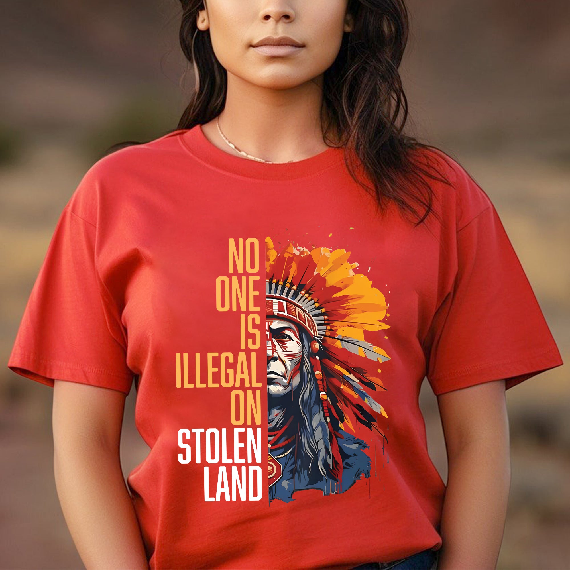 No One Is Illegal On Stolen Land Style 15 - Unisex T-Shirt/T-Shirt V-Neck/Hoodie/Sweatshirt