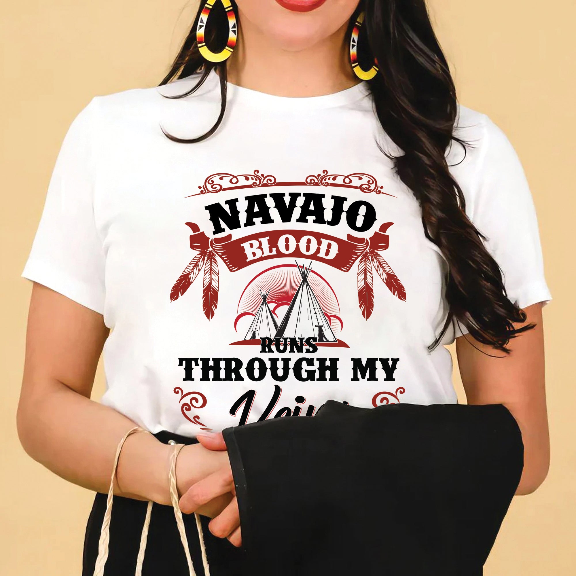 Native Blood Runs Through My Veins Unisex T-Shirt/T-Shirt V-Neck/Hoodie/Sweatshirt (Custom Tribe)