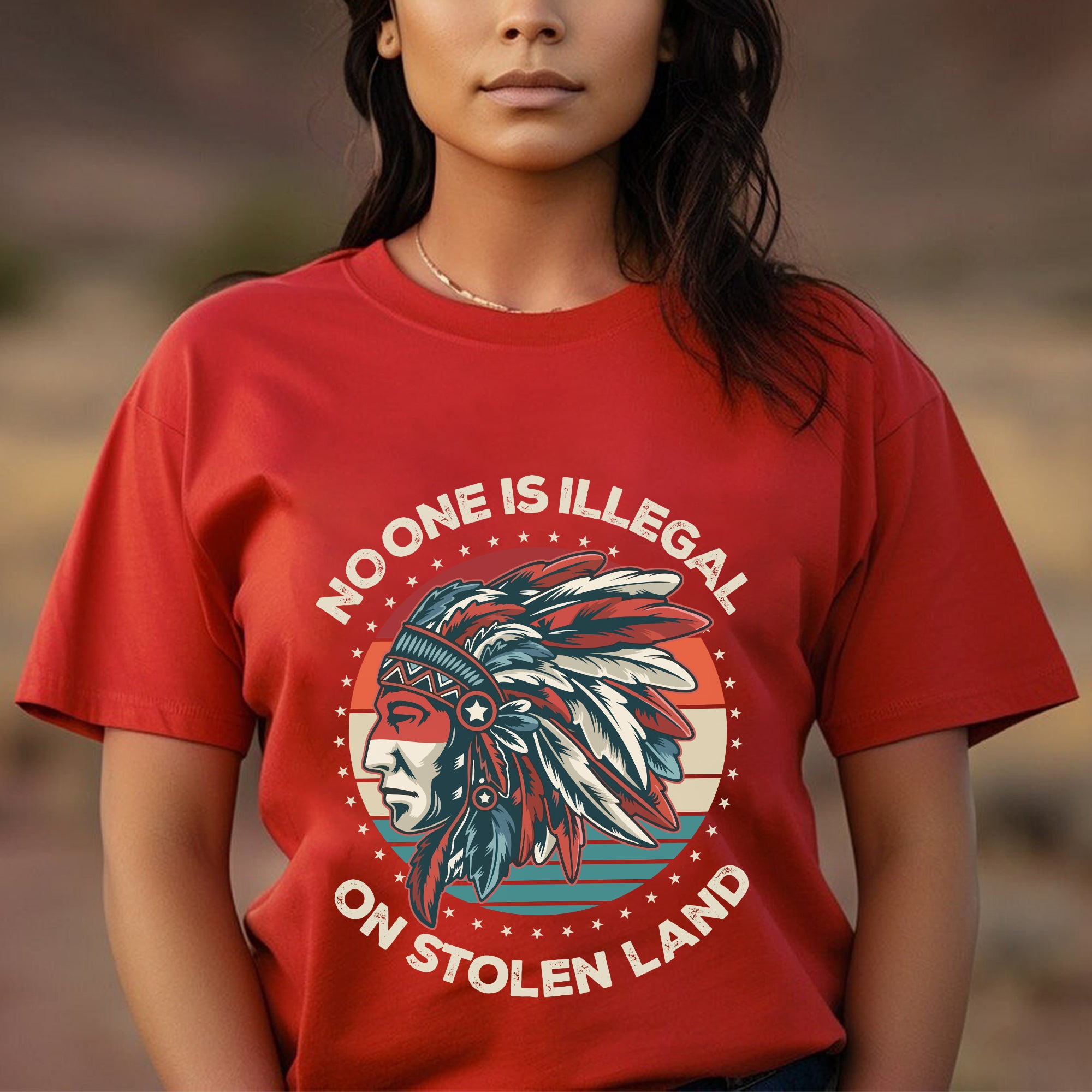 No One Is Illegal On Stolen Land Style 13 - One Sides Unisex T-Shirt/T-Shirt V-Neck/Hoodie/Sweatshirt