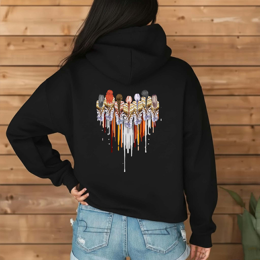 [Two Sides] Native American Feather Heart Indigenous Women Unisex Tank Top/Long Sleeve/Hoodie Zip