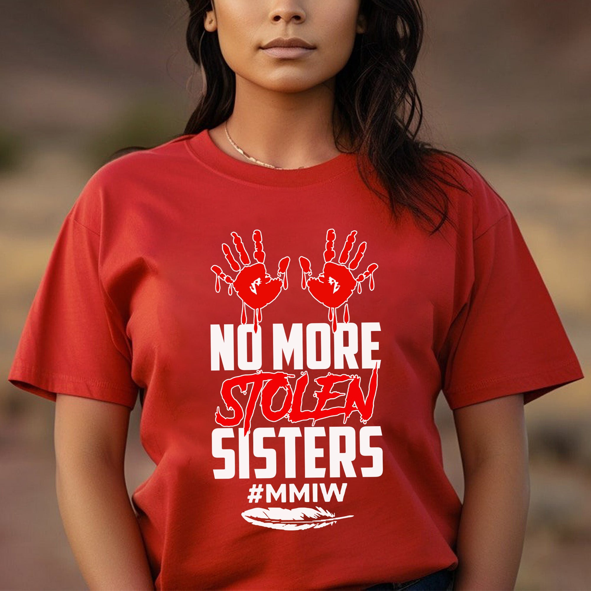 No More Stolen Sisters - MMIW Unisex T-Shirt/T-Shirt V-Neck/Hoodie/Sweatshirt One Side