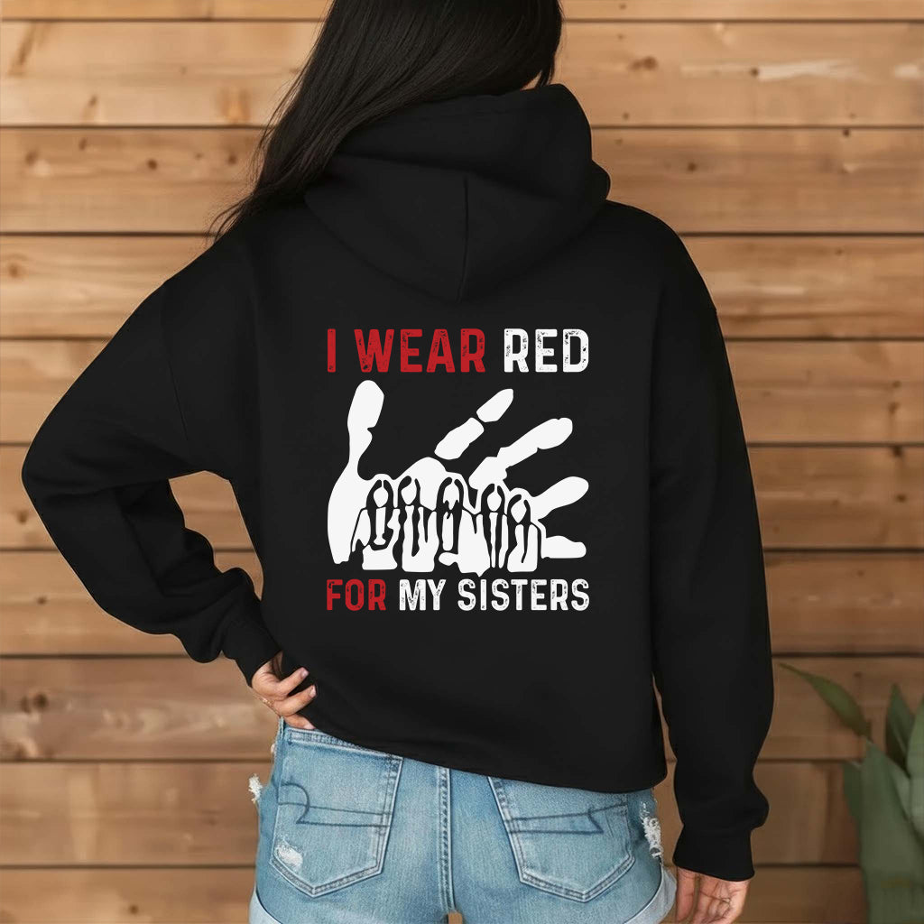 [Two Sides] I Wear Red for My Sisters MMIW Awareness Unisex Tank Top/Long Sleeve/Hoodie Zip