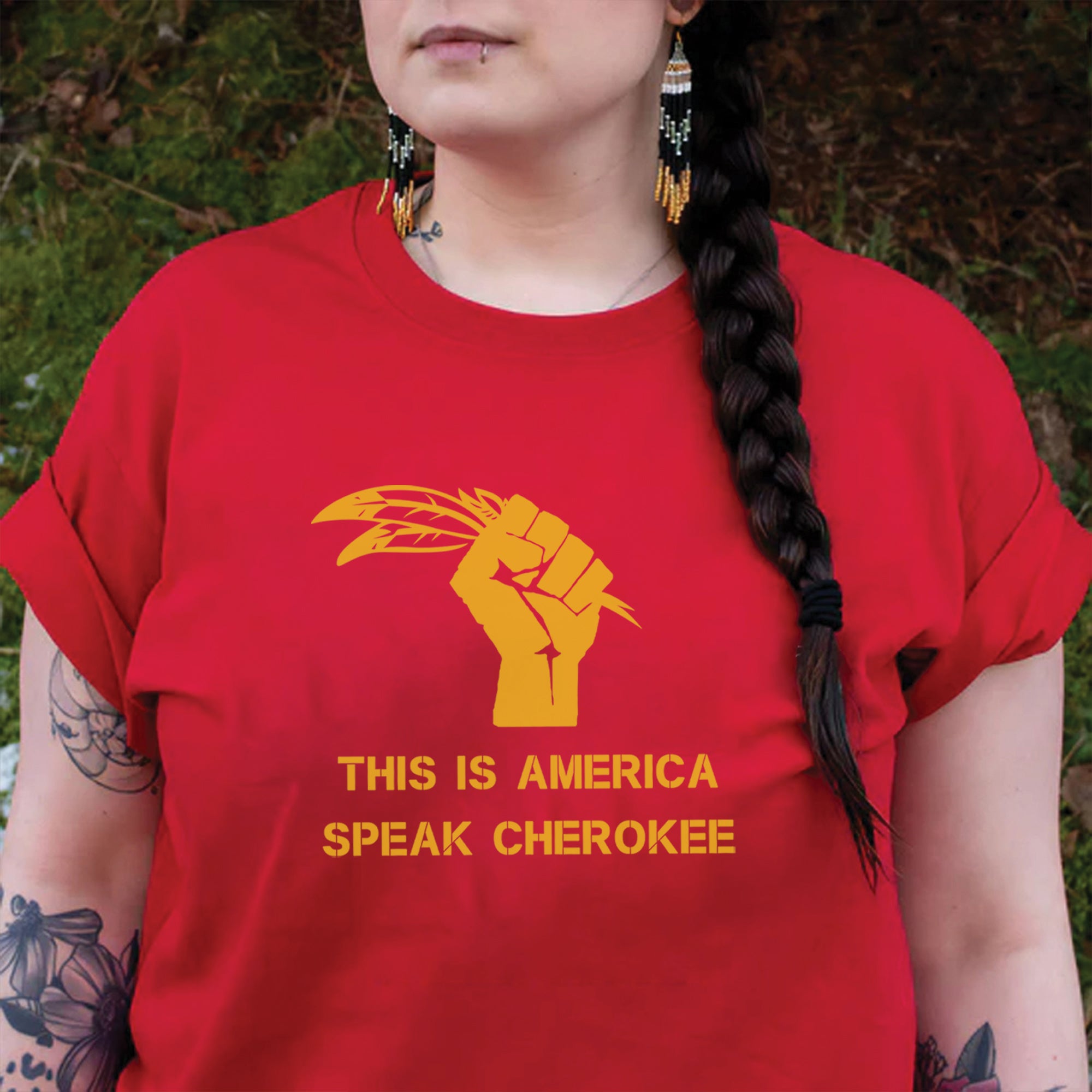 This Is American Speak Cherokee Unisex T-Shirt/T-Shirt V-Neck/Hoodie/Sweatshirt N38
