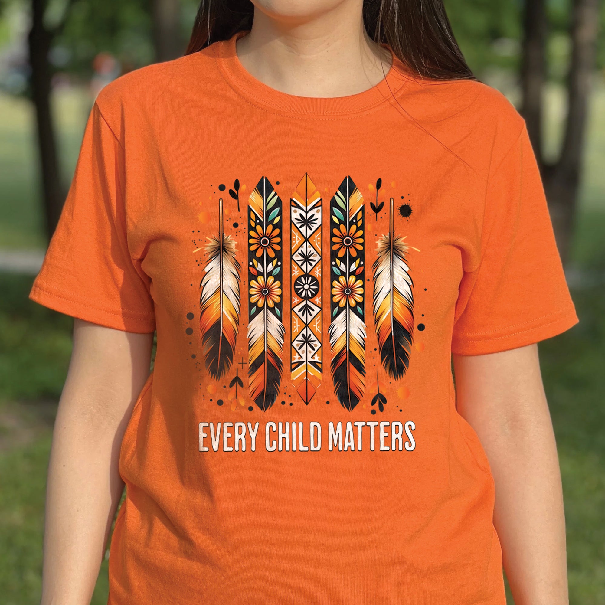 Every Child Matters Orange Native American Feather Unisex T-Shirt/Hoodie/Sweatshirt