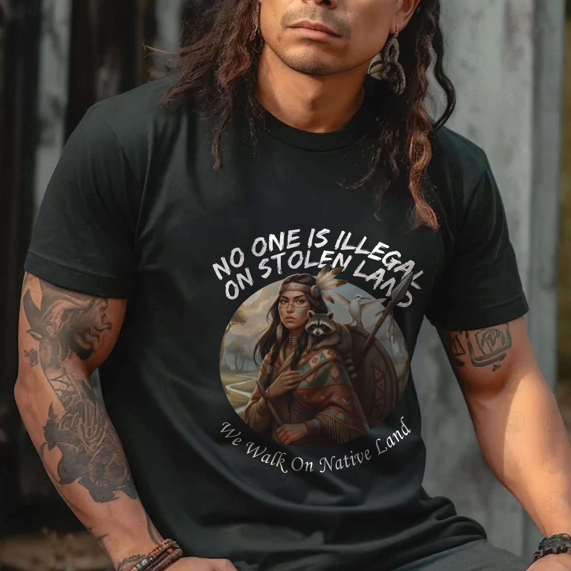 No One Is Illegal On Stolen Land - Unisex T-Shirt/T-Shirt V-Neck/Hoodie/Sweatshirt N84