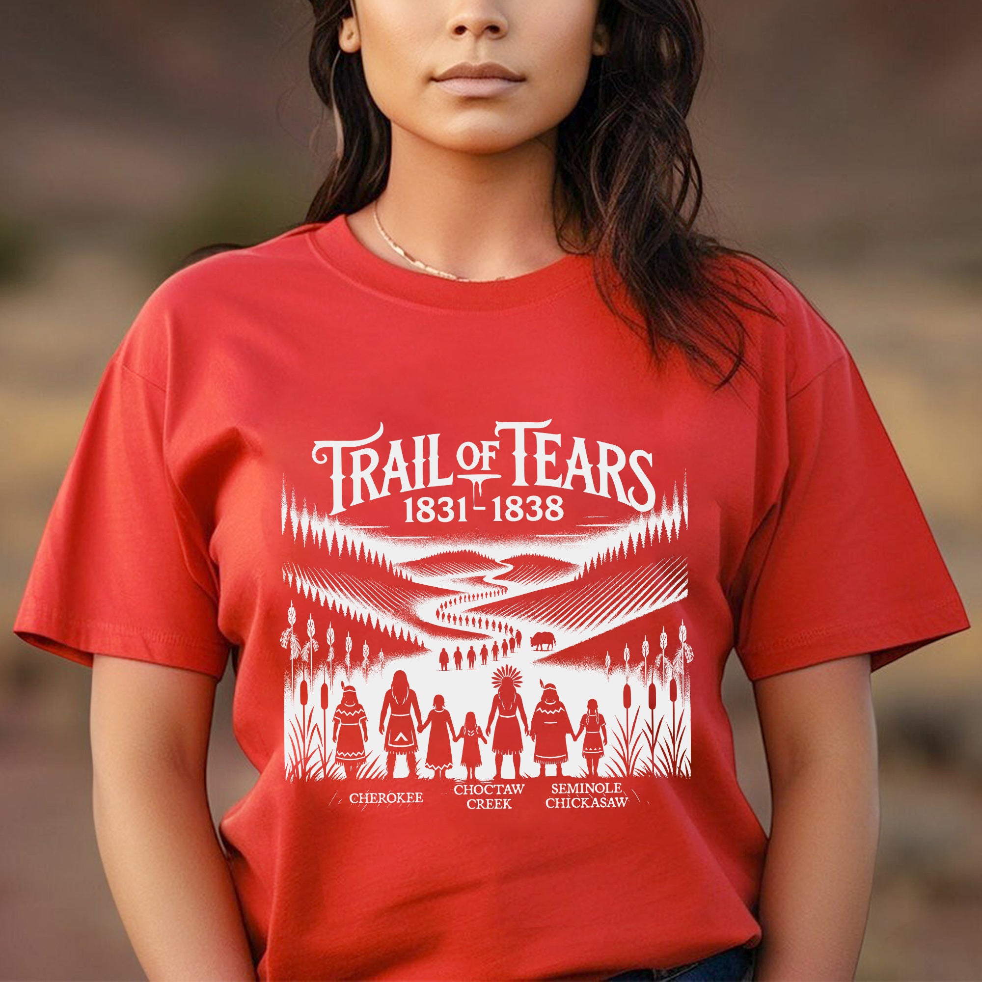 Native Heritage Trail of Tears 5 Tribes - Unisex T-Shirt/T-Shirt V-Neck/Hoodie/Sweatshirt