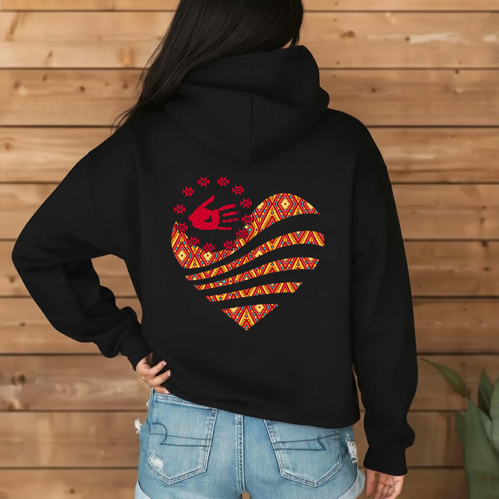 [Two Sides] Red Hand Heart of Culture Native American Unisex Tank Top/Long Sleeve/Hoodie Zip