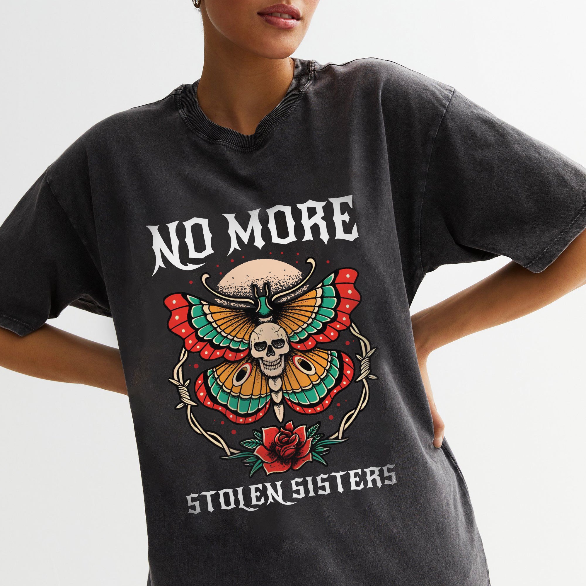 No More Stolen Sisters – Unisex Mineral Washed T-Shirt