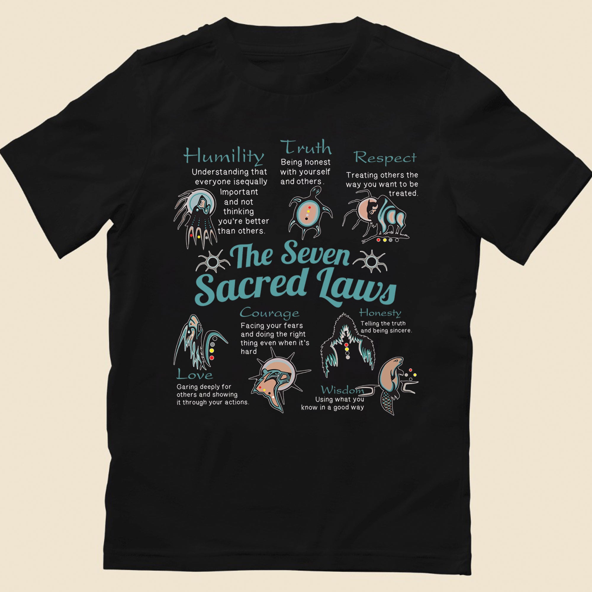 The Seven Sacred Laws Native American Indigenous Culture Unisex T-Shirt/T-Shirt V-Neck/Hoodie/Sweatshirt 189