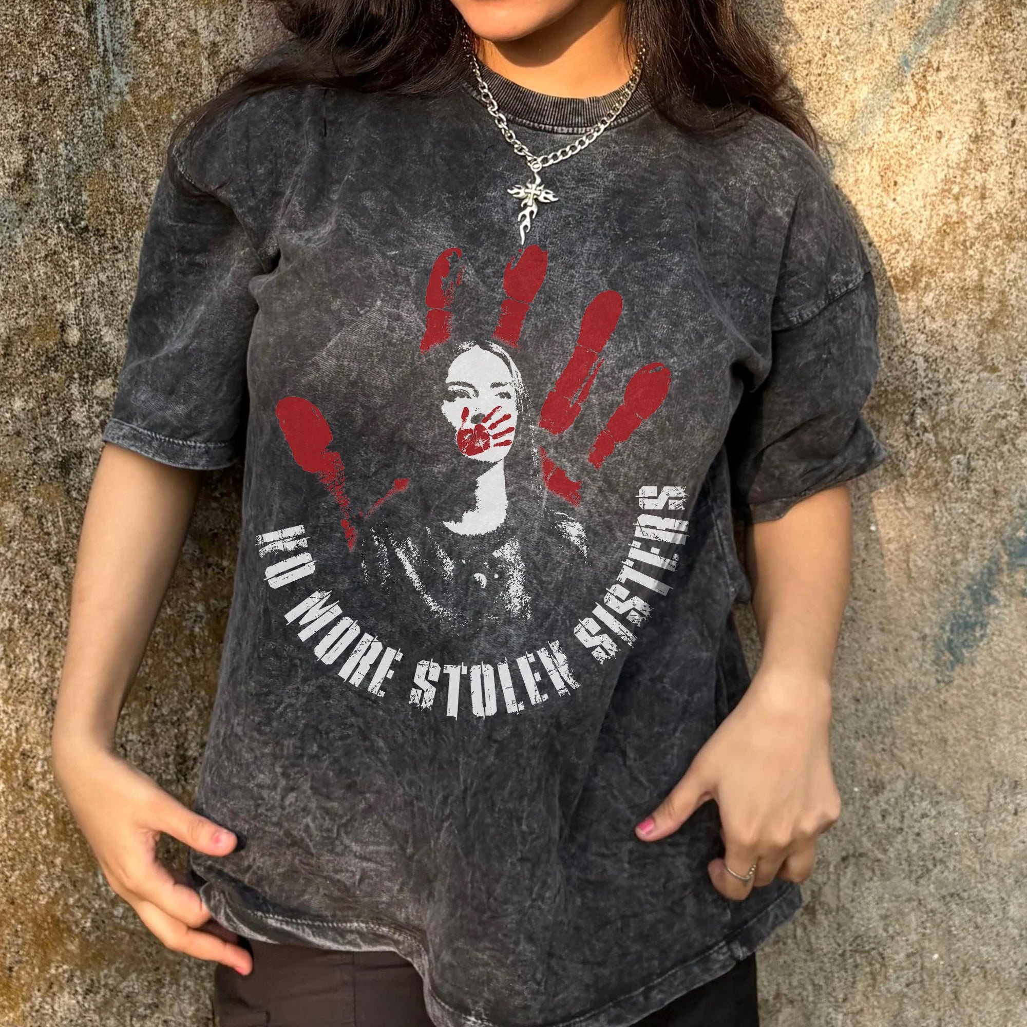 No More Stolen Sisters Unisex Mineral Washed T-Shirt