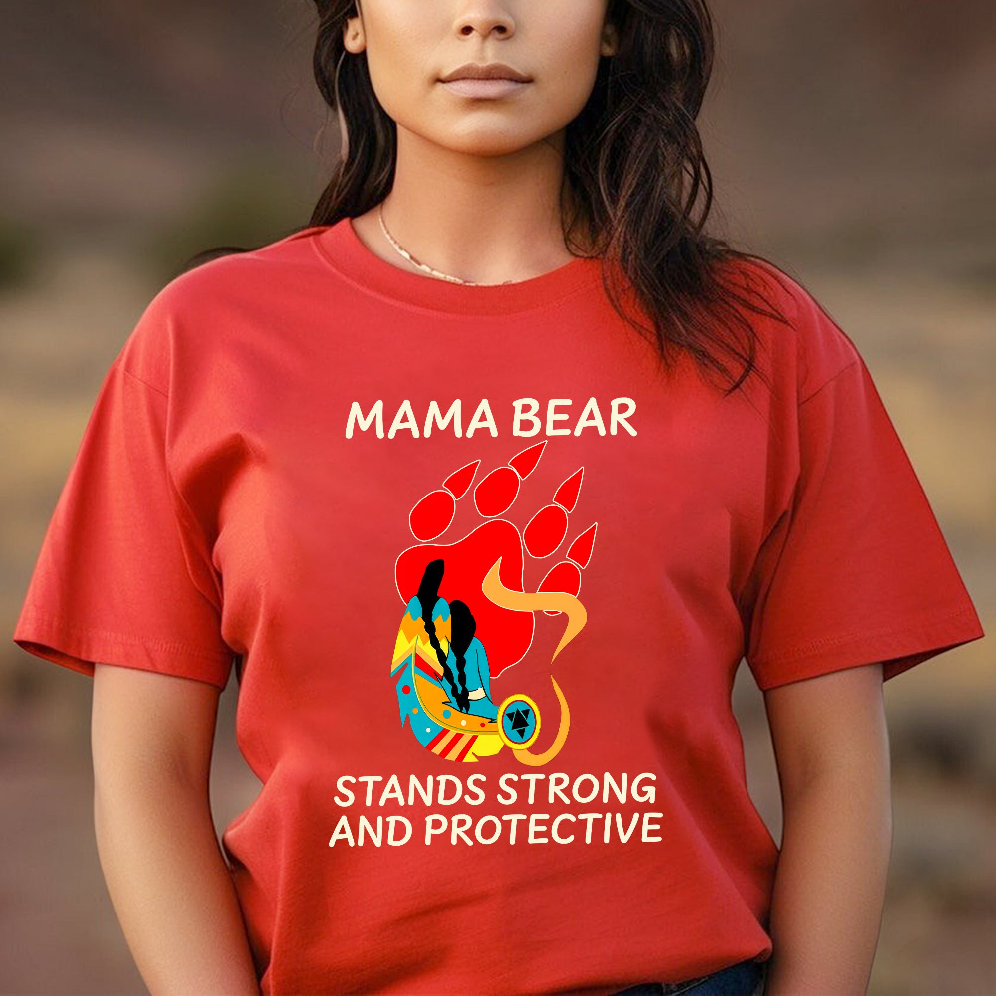 Mama Bear Strong and Protective – Native Inspired Design - Unisex T-Shirt/T-Shirt V-Neck/Hoodie/Sweatshirt