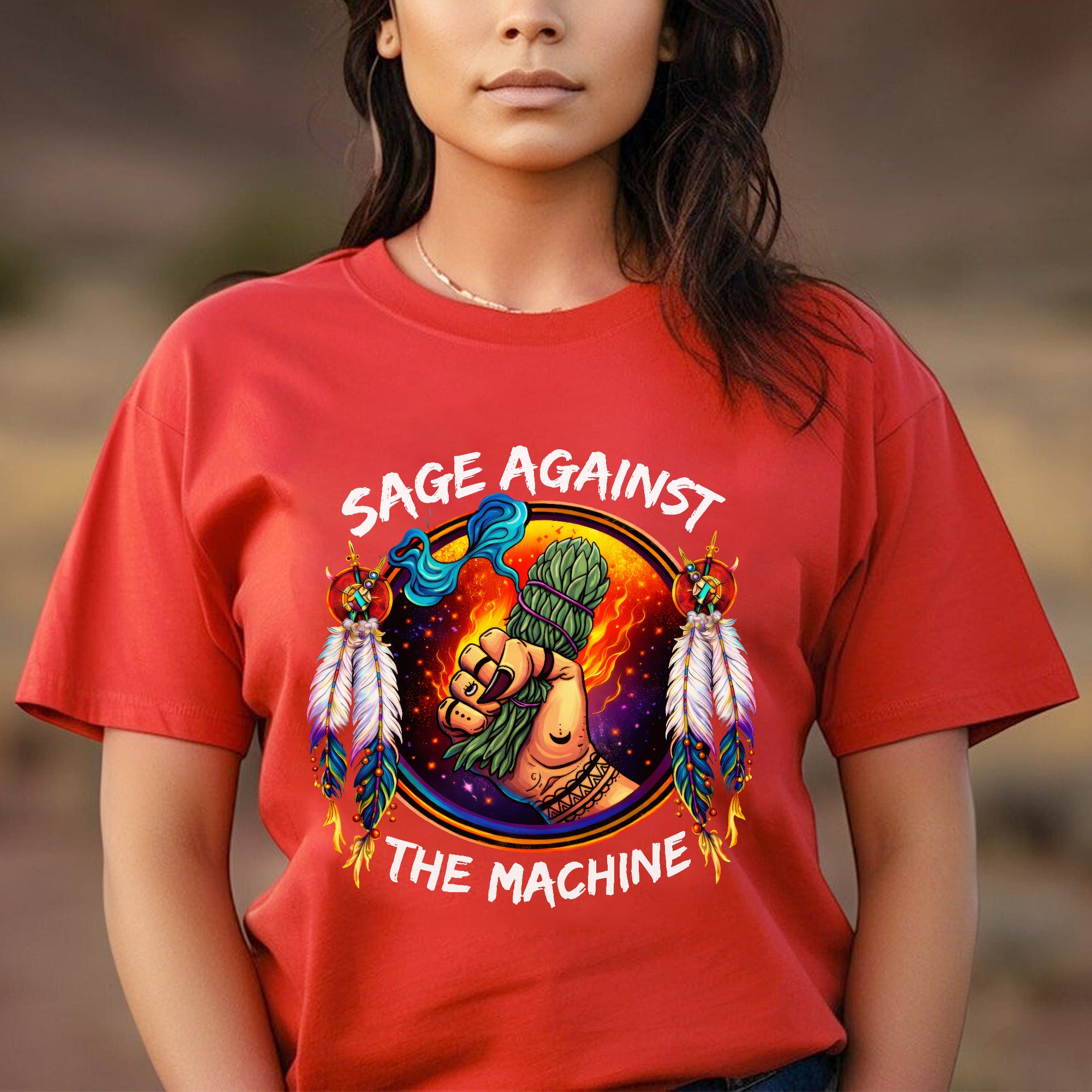 Sage Against The Machine Spiritual Power and Resistance Unisex T-shirt/T-shirt V-Neck/Hoodie/Sweatshirt
