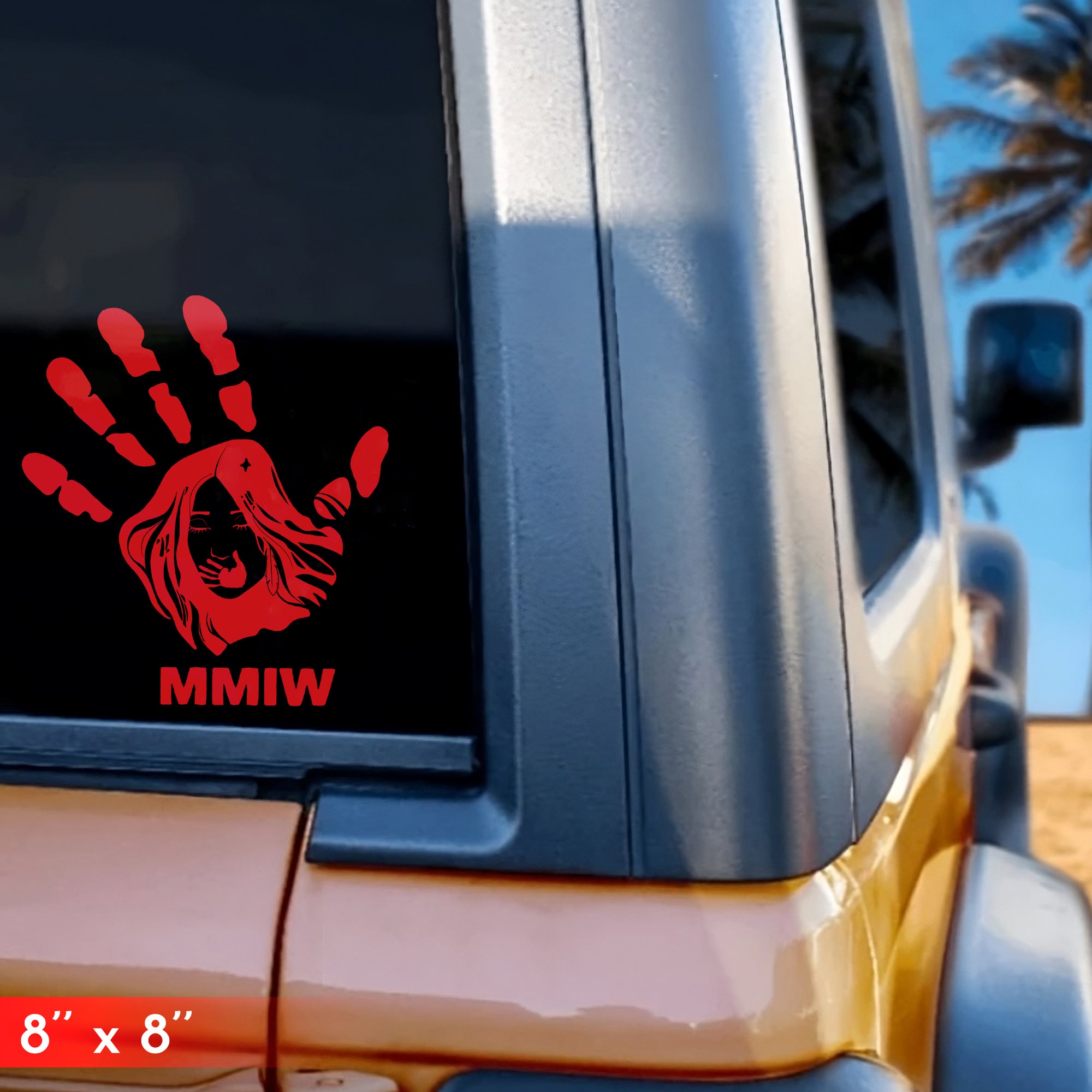 Buy 1 Decal, Get 1 Red Hand Decal Free - MMIW Awareness