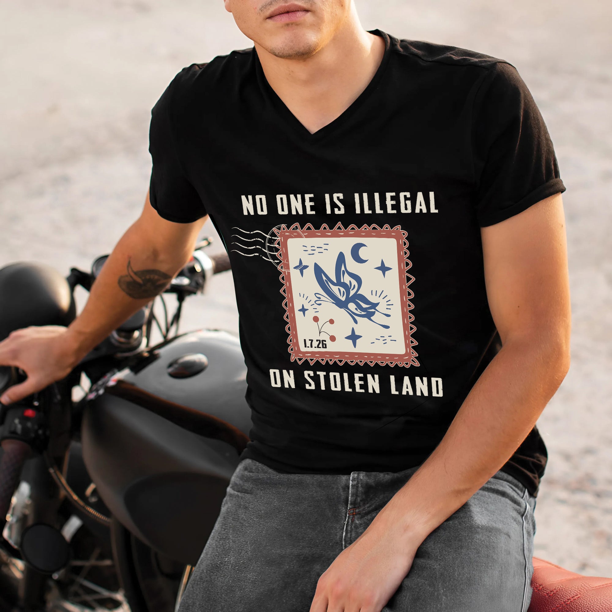 No One Is Illegal On Stolen Land - Indigenous Empowerment Unisex T-shirt/V-neck T-shirt/Hoodie/Sweatshirt