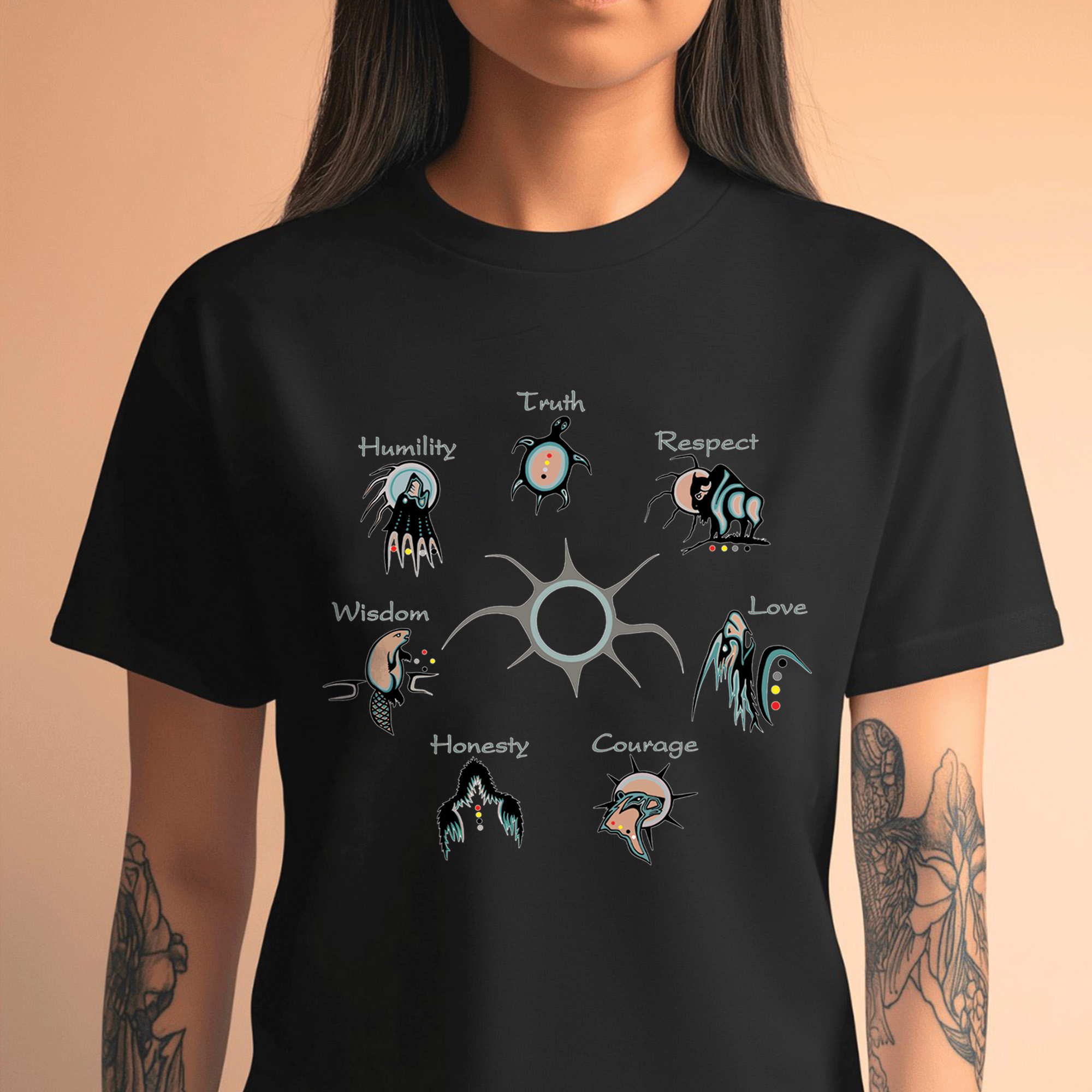 The Seven Sacred Laws Native American Indigenous Culture Unisex T-Shirt/T-Shirt V-Neck/Hoodie/Sweatshirt