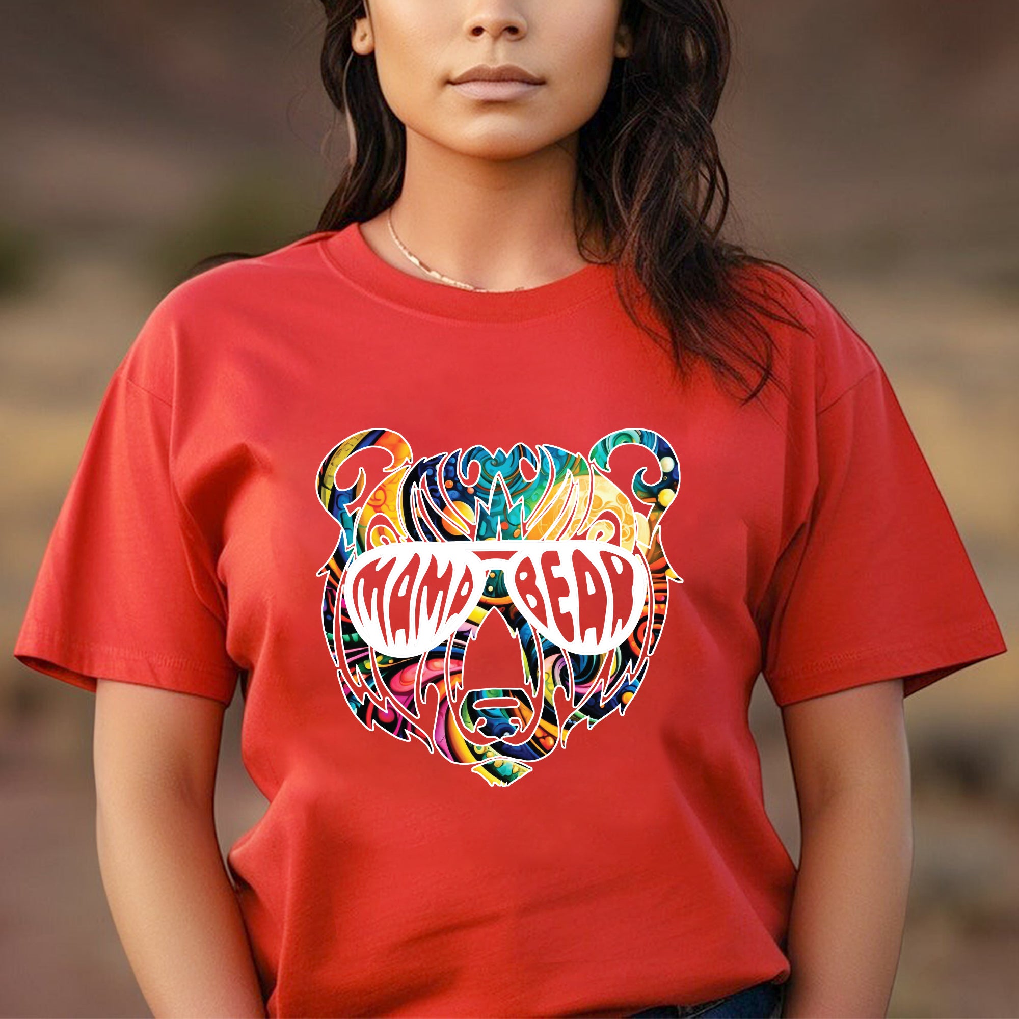 Mama Bear – Colorful Psychedelic Bear Unisex T-Shirt/T-Shirt V-Neck/Hoodie/Sweatshirt
