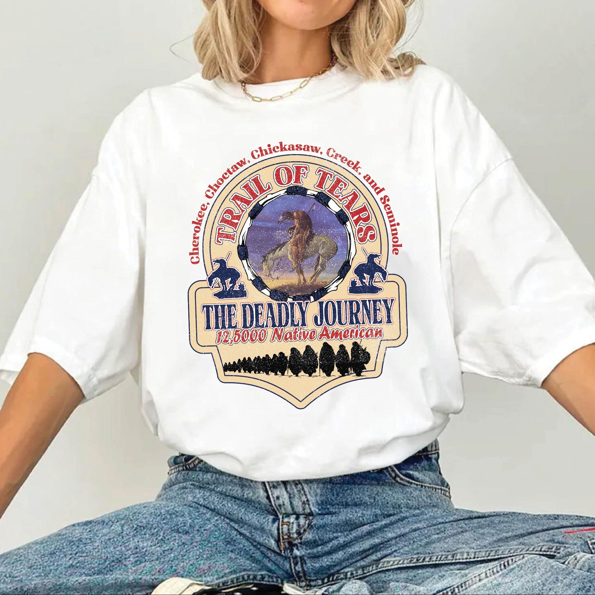 Trail of Tears The Deadly Journey 12,5000 Native American Unisex T-Shirt/T-Shirt V-Neck/Hoodie/Sweatshirt