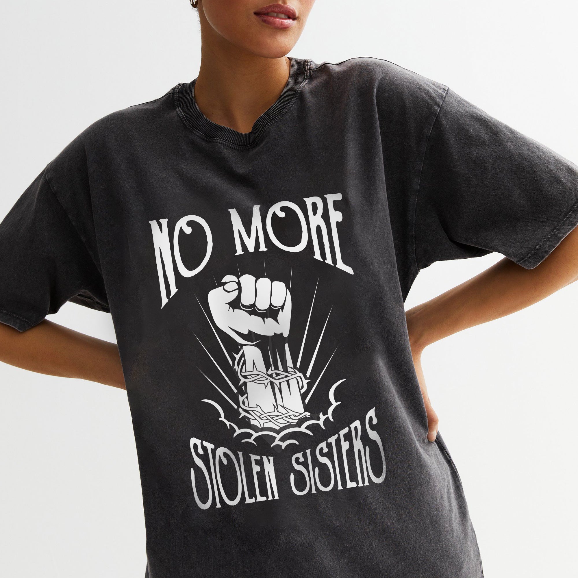 No More Stolen Sisters - Unisex Mineral Washed T-shirt