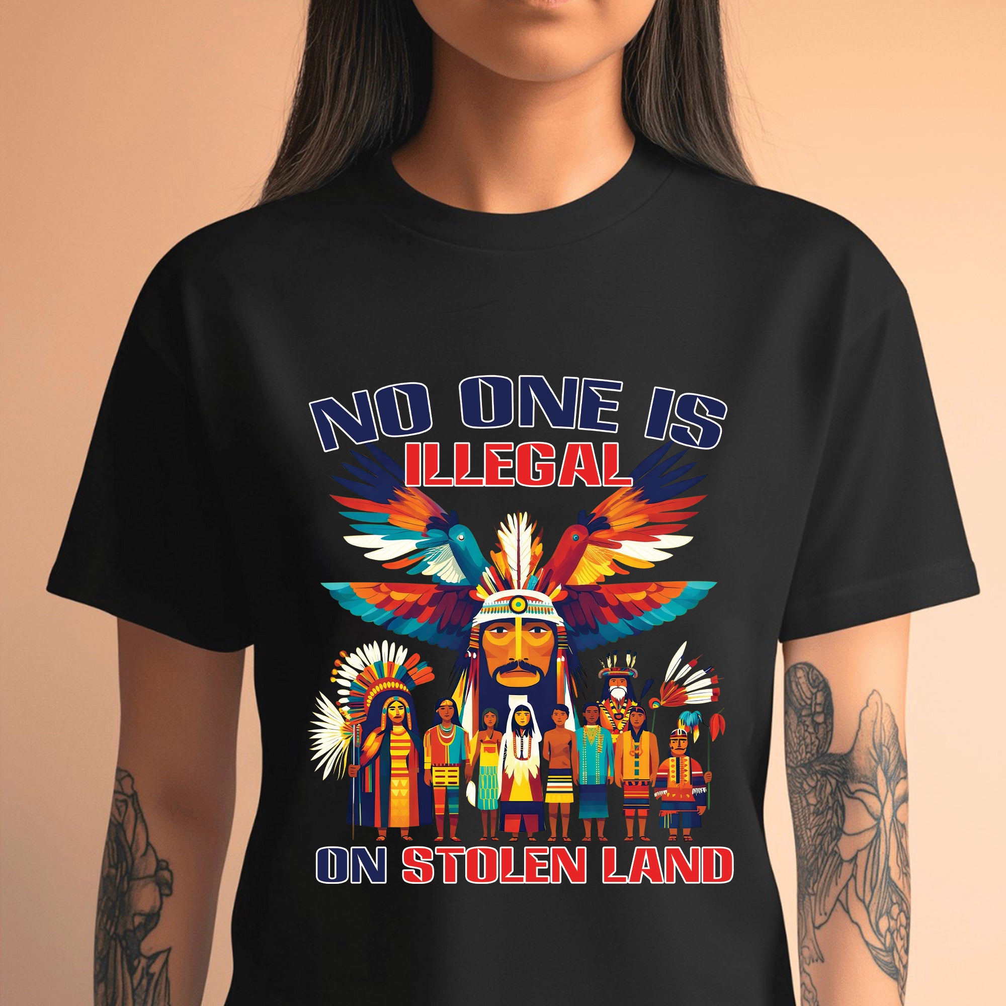 No One Is Illegal on Stolen Land Unisex T-shirt/V-neck T-shirt/Hoodie/Sweatshirt N326