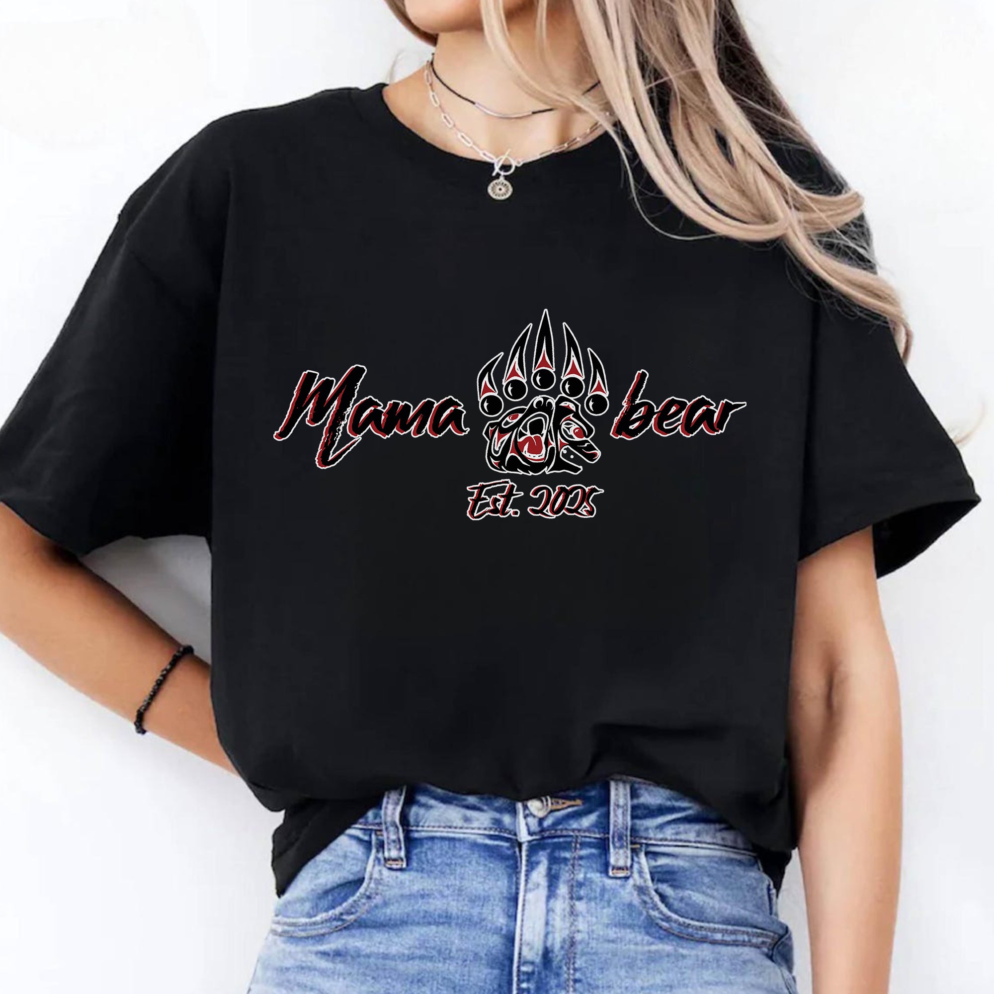 Mama Bear – Established 2005 Claw Design Tee Unisex T-Shirt/T-Shirt V-Neck/Hoodie/Sweatshirt