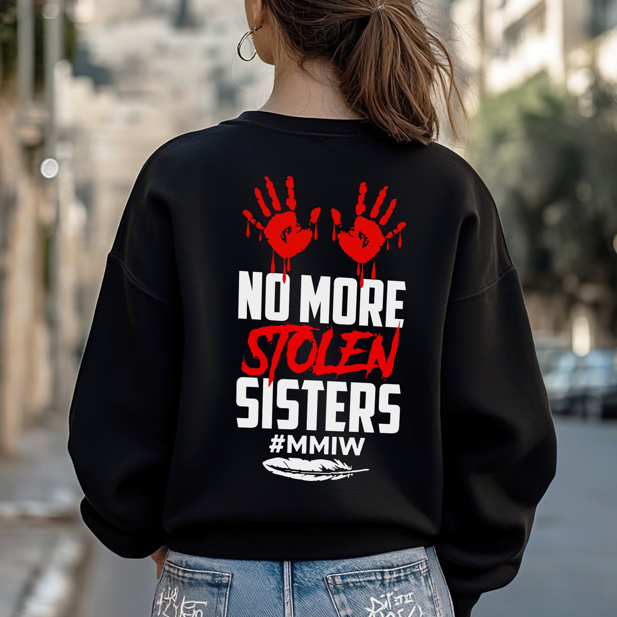 No More Stolen Sisters - MMIW Unisex T-shirt/T-shirt V-Neck/Hoodie/Sweatshirt Two Sides
