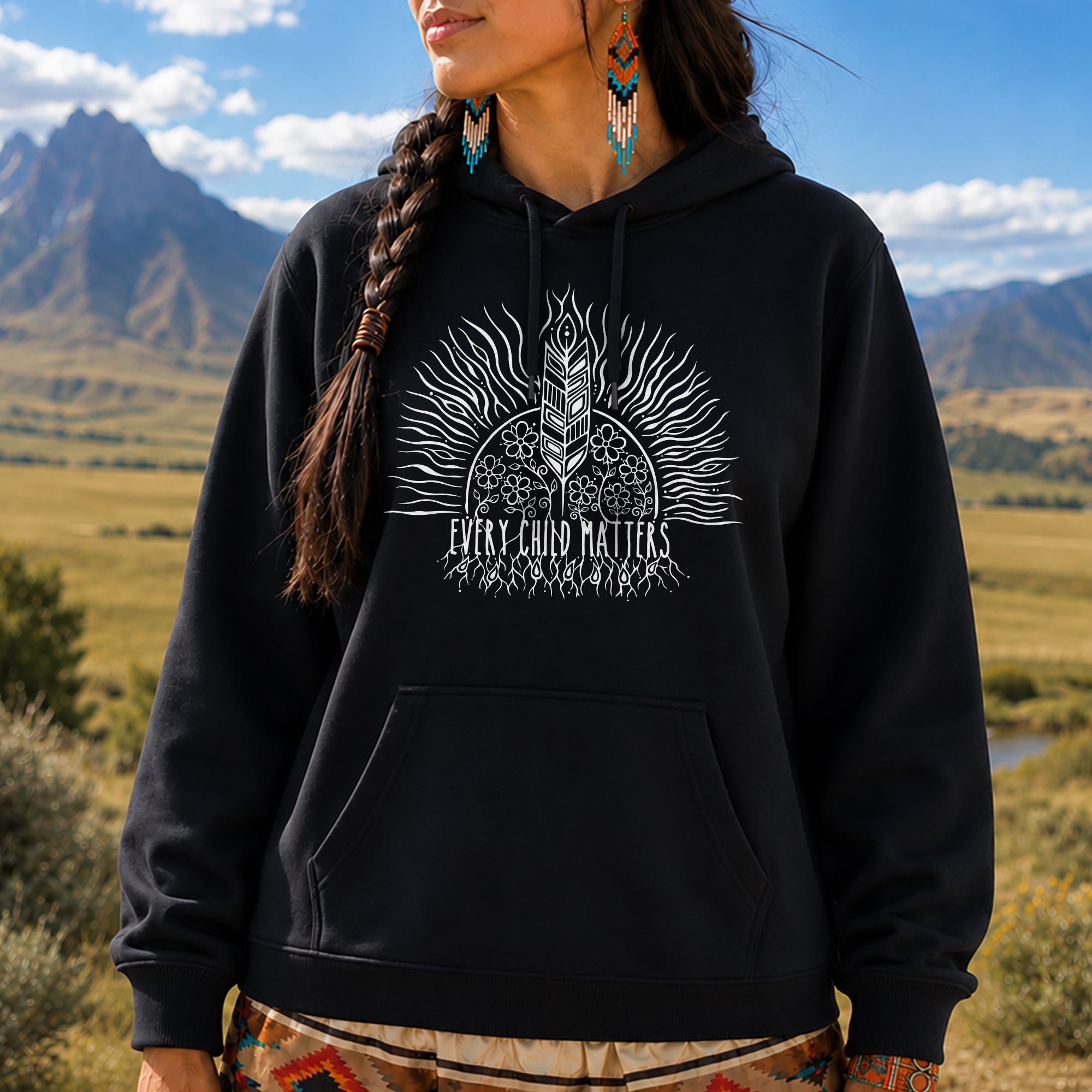 Every Child Matters Sacred Feather Sunburst Orange Unisex T-shirt/Hoodie/Sweatshirt
