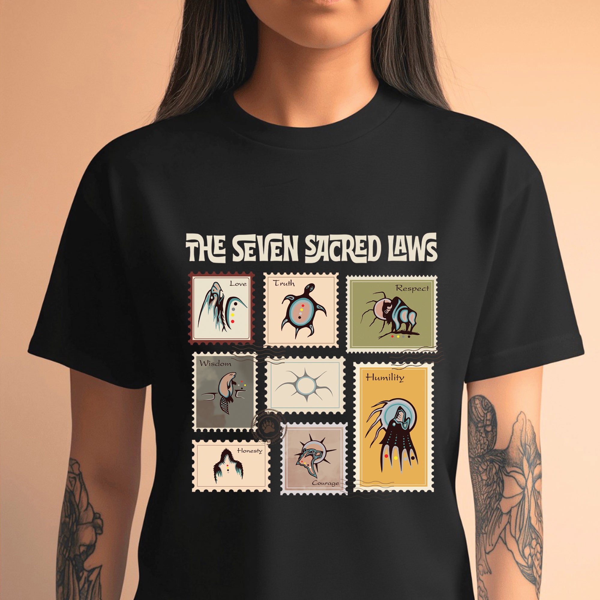 The Seven Sacred Laws Native American Indigenous Culture Unisex T-Shirt/T-Shirt V-Neck/Hoodie/Sweatshirt 187