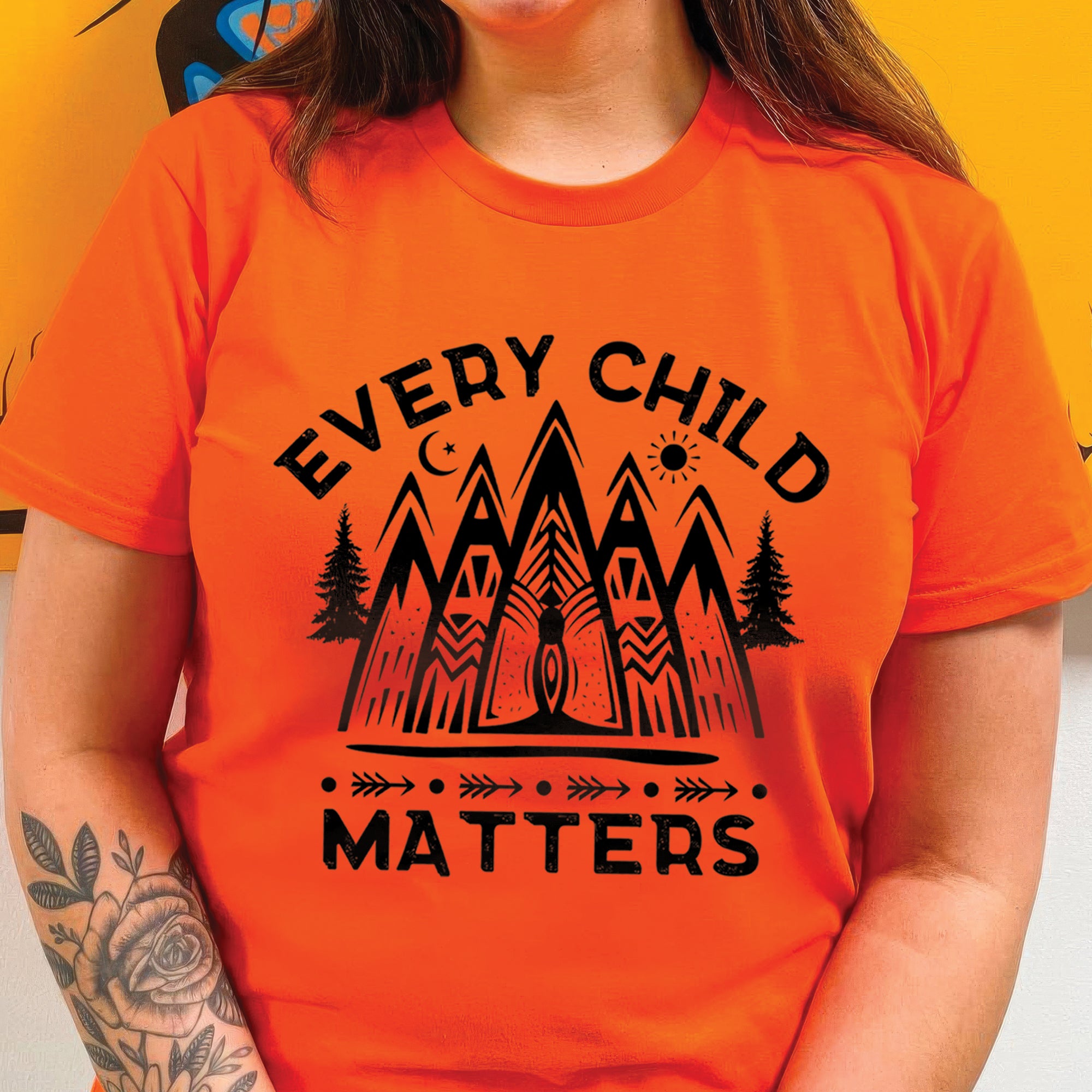 Every Child Matters Mountain Orange Native American Unisex T-Shirt/Hoodie/Sweatshirt