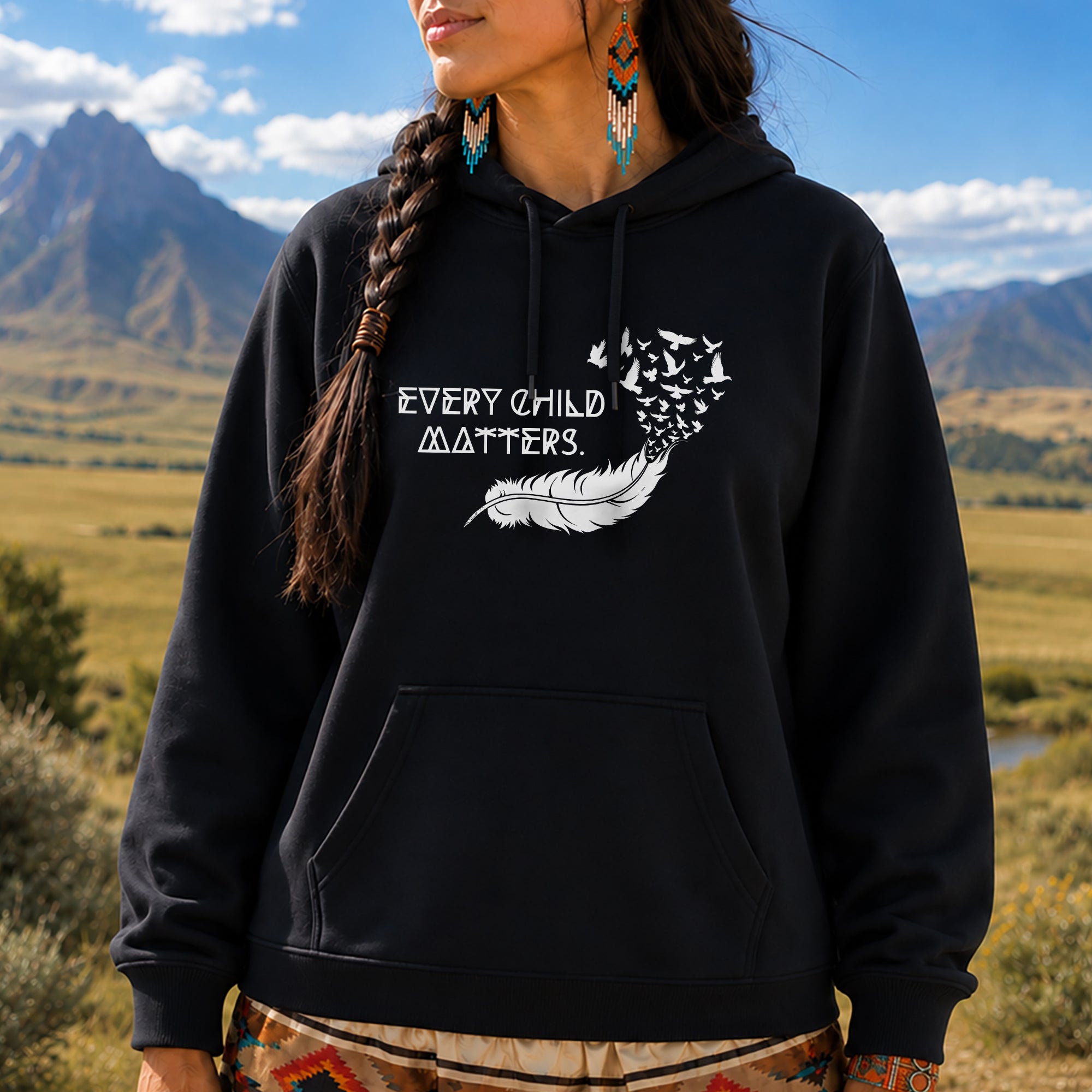 Feather Flying Birds Every Child Matters Orange Shirt Day Unisex T-shirt/Hoodie/Sweatshirt/V-Neck T-shirt