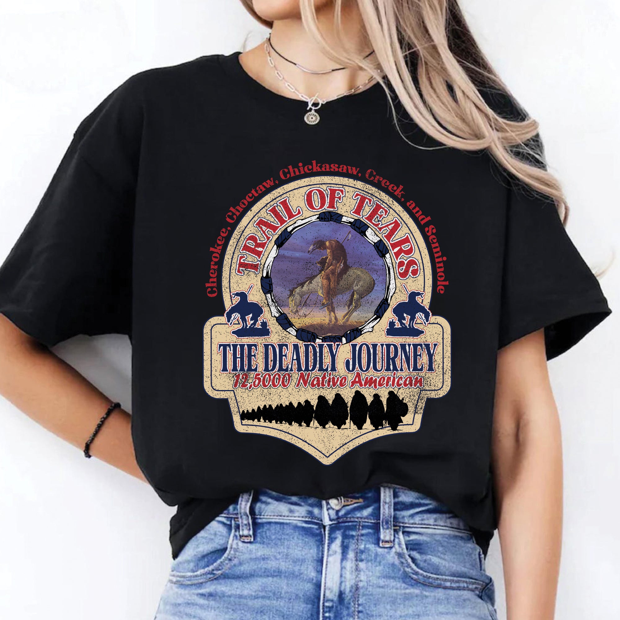 Trail of Tears The Deadly Journey 12,5000 Native American Unisex T-Shirt/T-Shirt V-Neck/Hoodie/Sweatshirt
