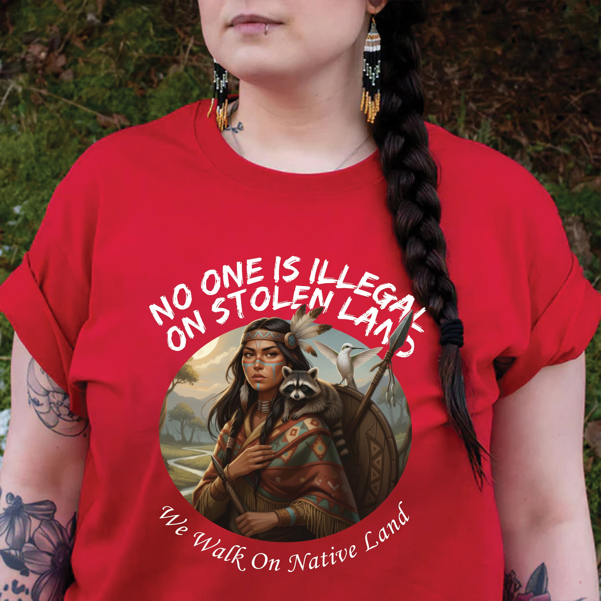 No One Is Illegal On Stolen Land - Unisex T-Shirt/T-Shirt V-Neck/Hoodie/Sweatshirt N84