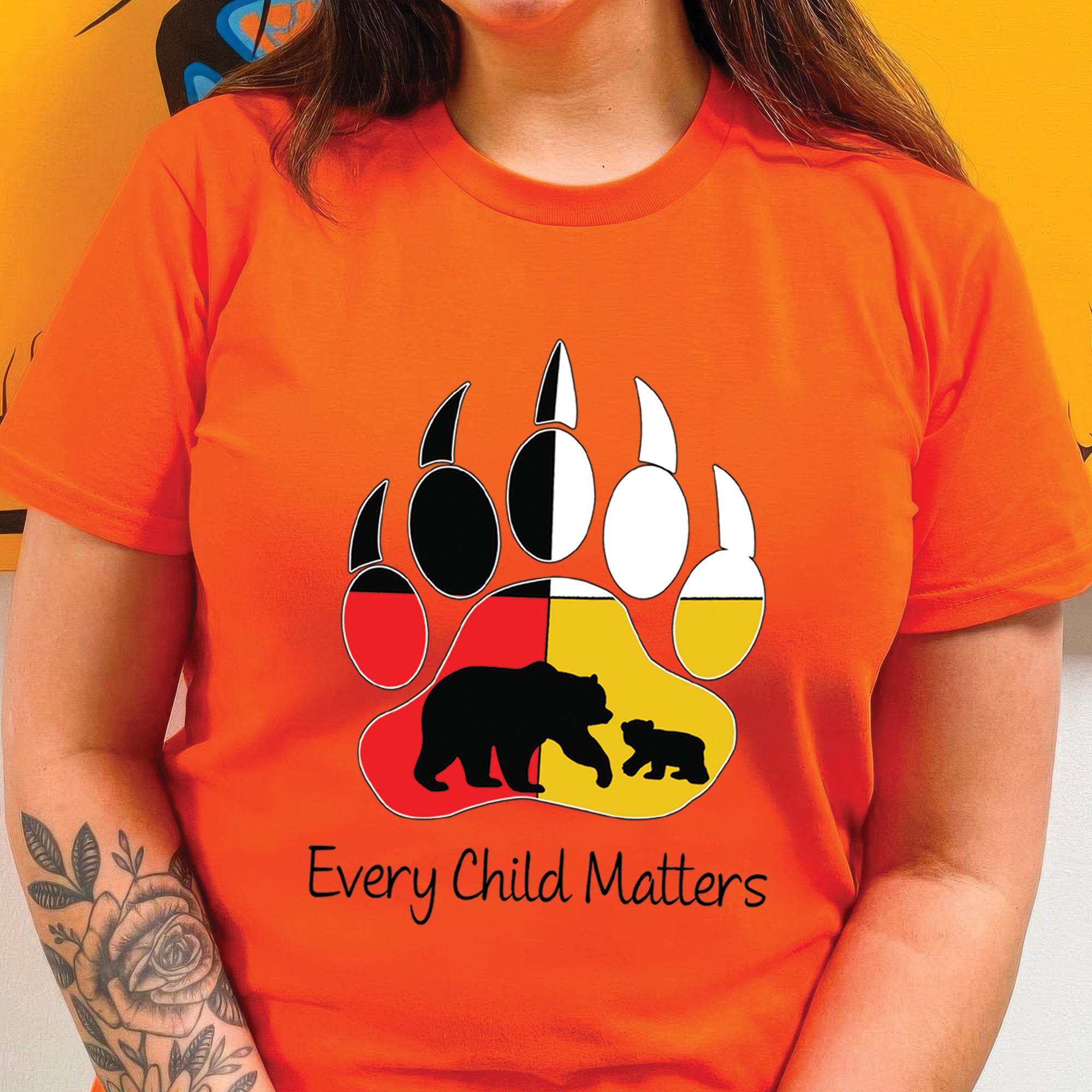 Every Child Matters Guardian Spirit Bear Paw Orange Shirt Day Native American Unisex T-Shirt/Hoodie/Sweatshirt